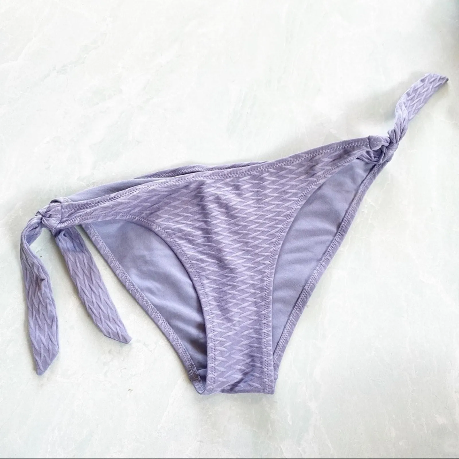 Product image for H&M side tie blue patterned bikini bottom sz 8 - new-without-tags - H&M