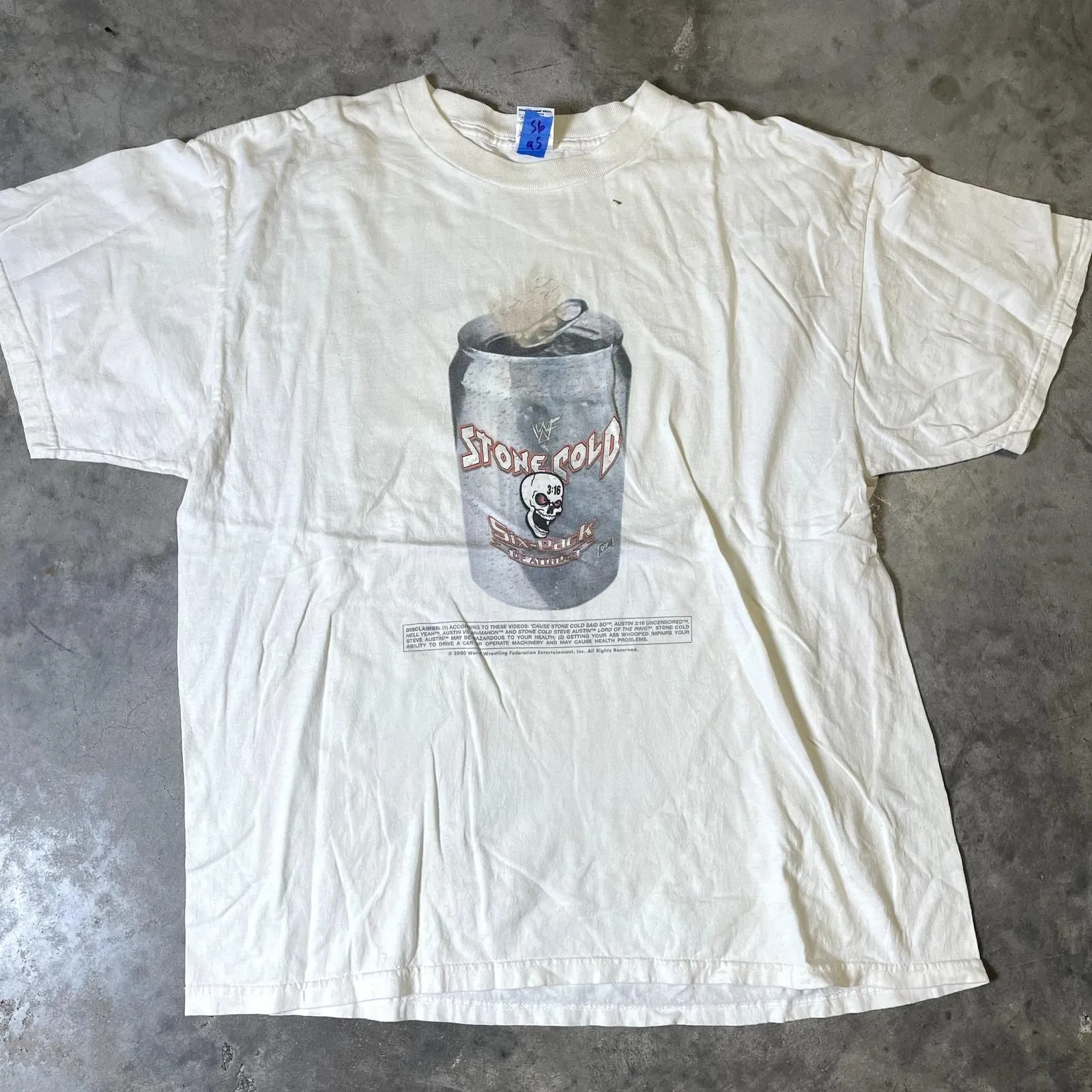 Product image for Vintage Delta Stone Cold Steve Austin WWE Six-Pack T-Shirt - pre-owned---good - Delta