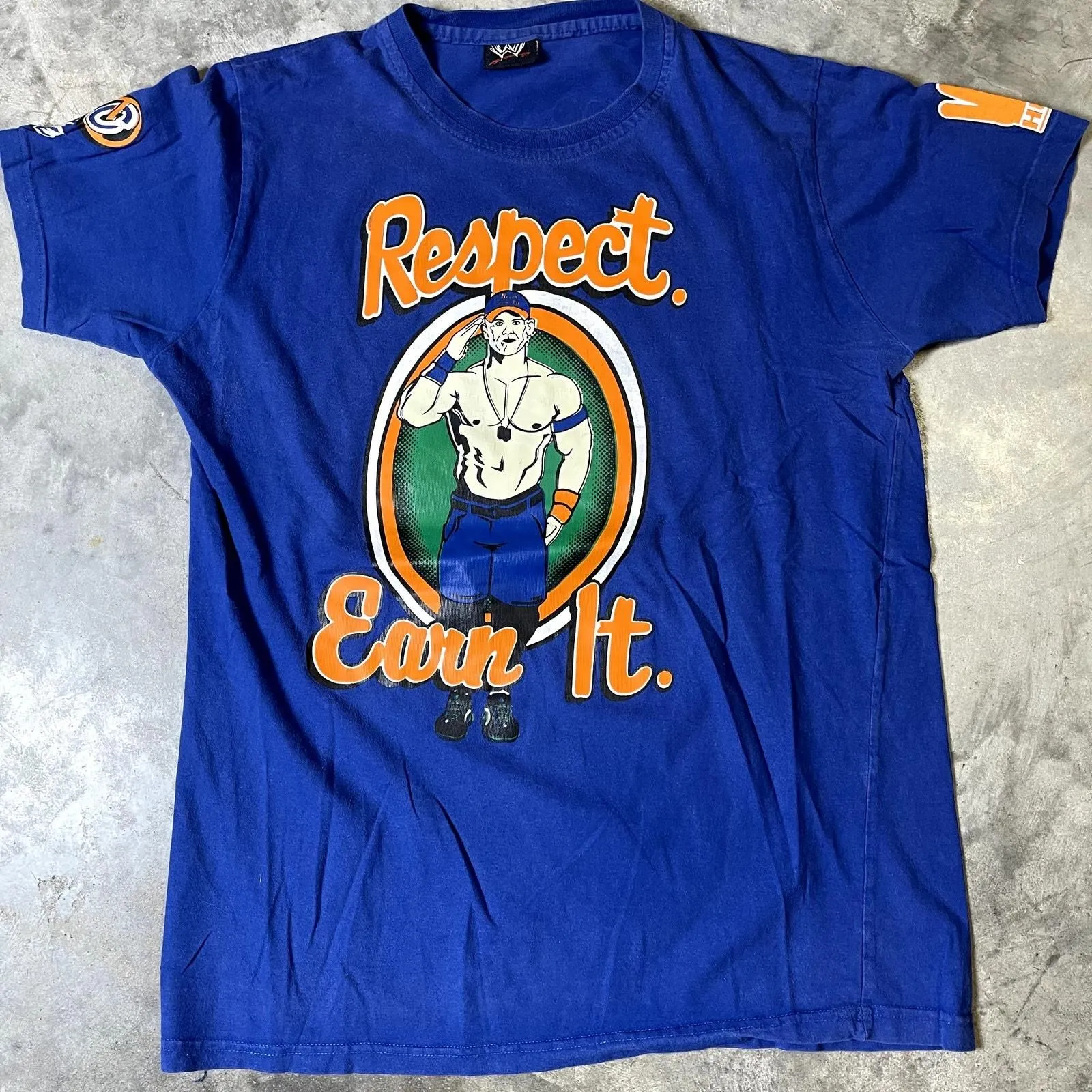 Product image for Vintage WWE John Cena Respect Earn It T-Shirt - pre-owned---good - WWE