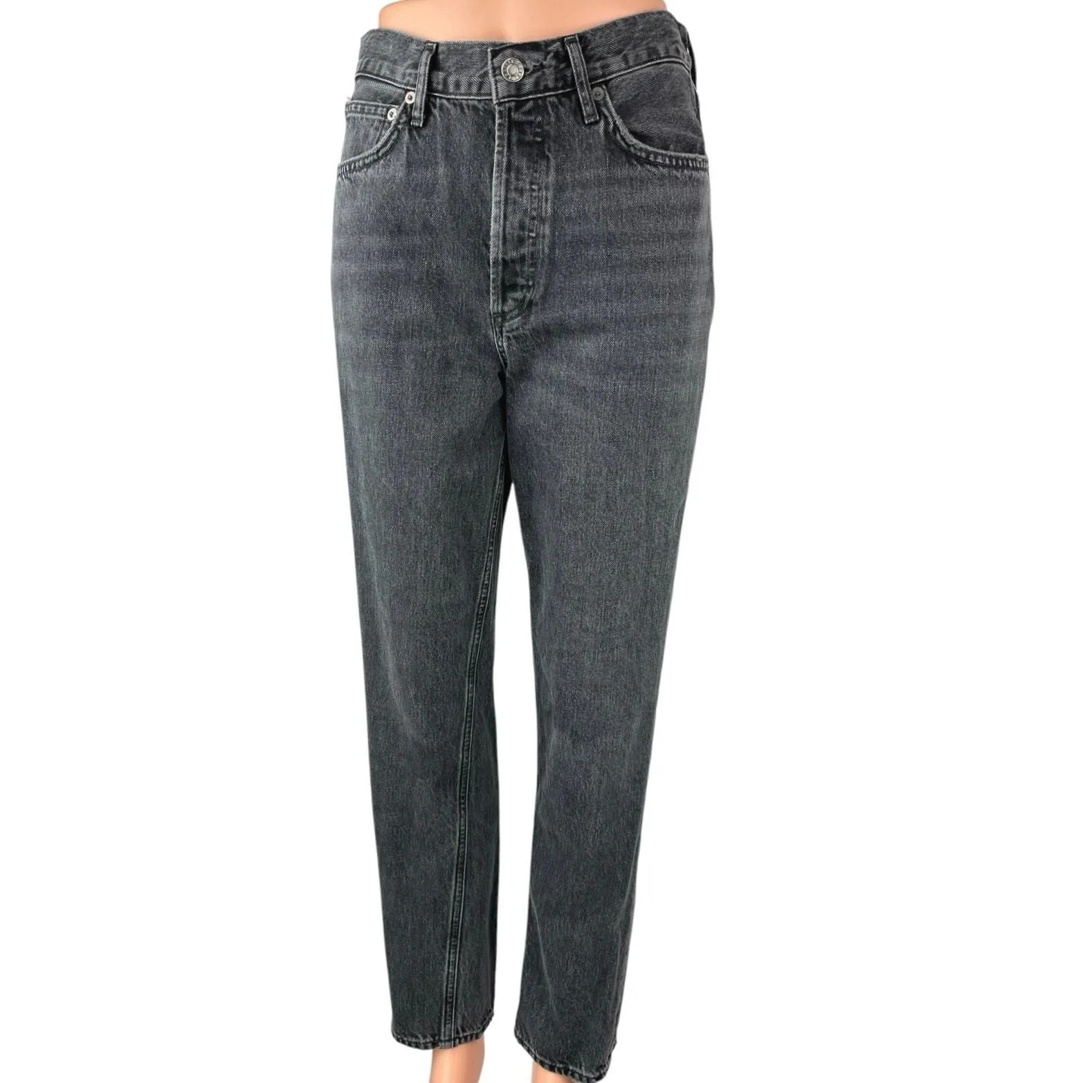 Product image for Agolde Women's Black High Waisted Ankle Straight Leg Denim Jeans Size 26 - Bottoms - 26 - pre-owned---good - Agolde