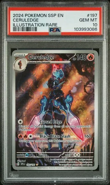 Product image for 2024 POKEMON SSP EN-SURGING SPARKS CERULEDGE ILLUSTRATION RARE #197 PSA GEM MT 10 - 103993086 - 103993086