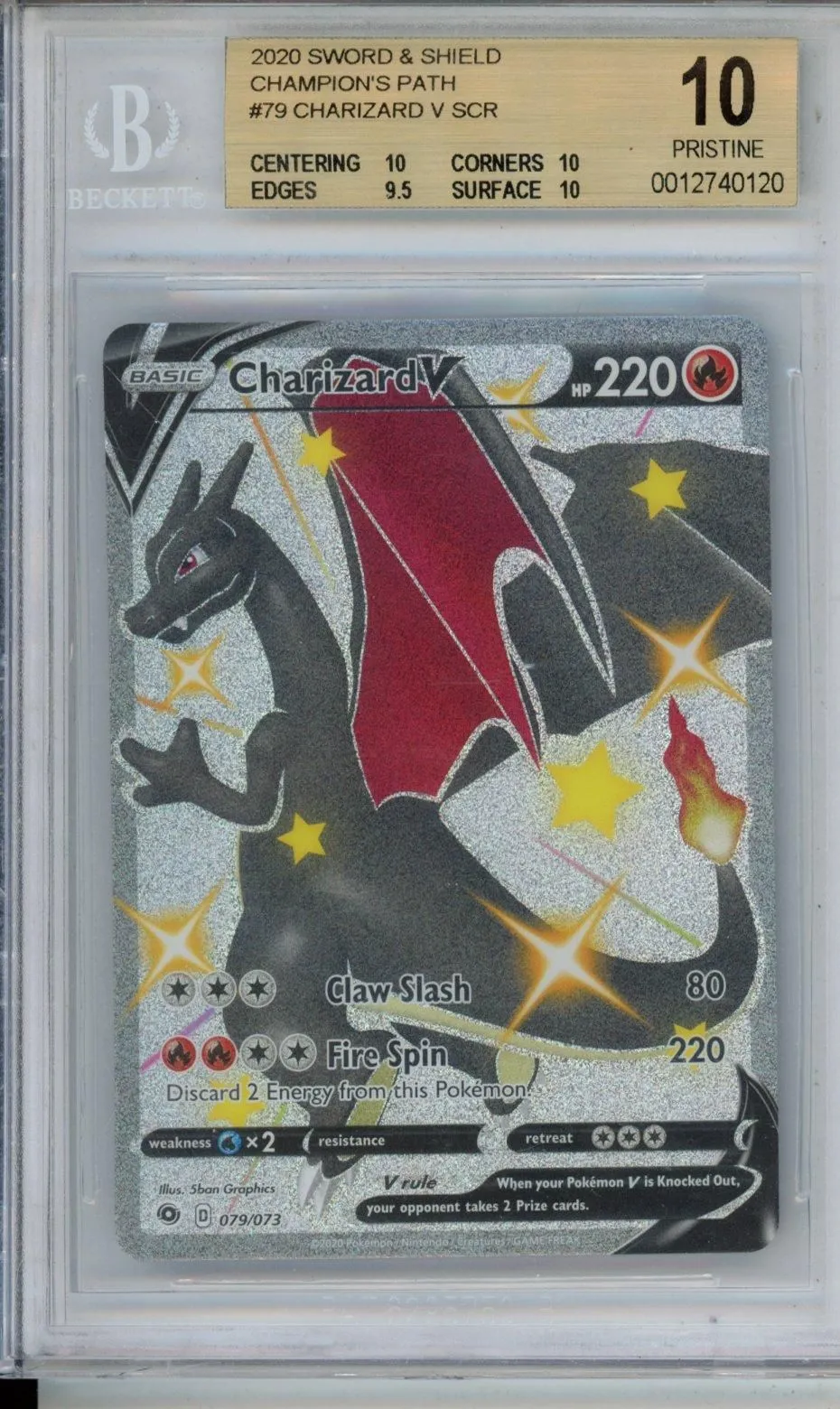 Product image for 2020 SWORD & SHIELD CHAMPION'S PATH #79 CHARIZARD V SCR BGS 10 - 0012740120 - 0012740120