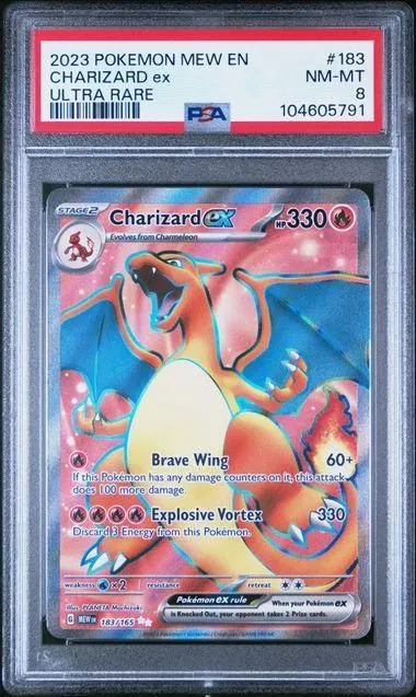 Product image for 2023 POKEMON MEW EN-151 CHARIZARD ex ULTRA RARE #183 PSA NM-MT 8 - 104605791 - 104605791