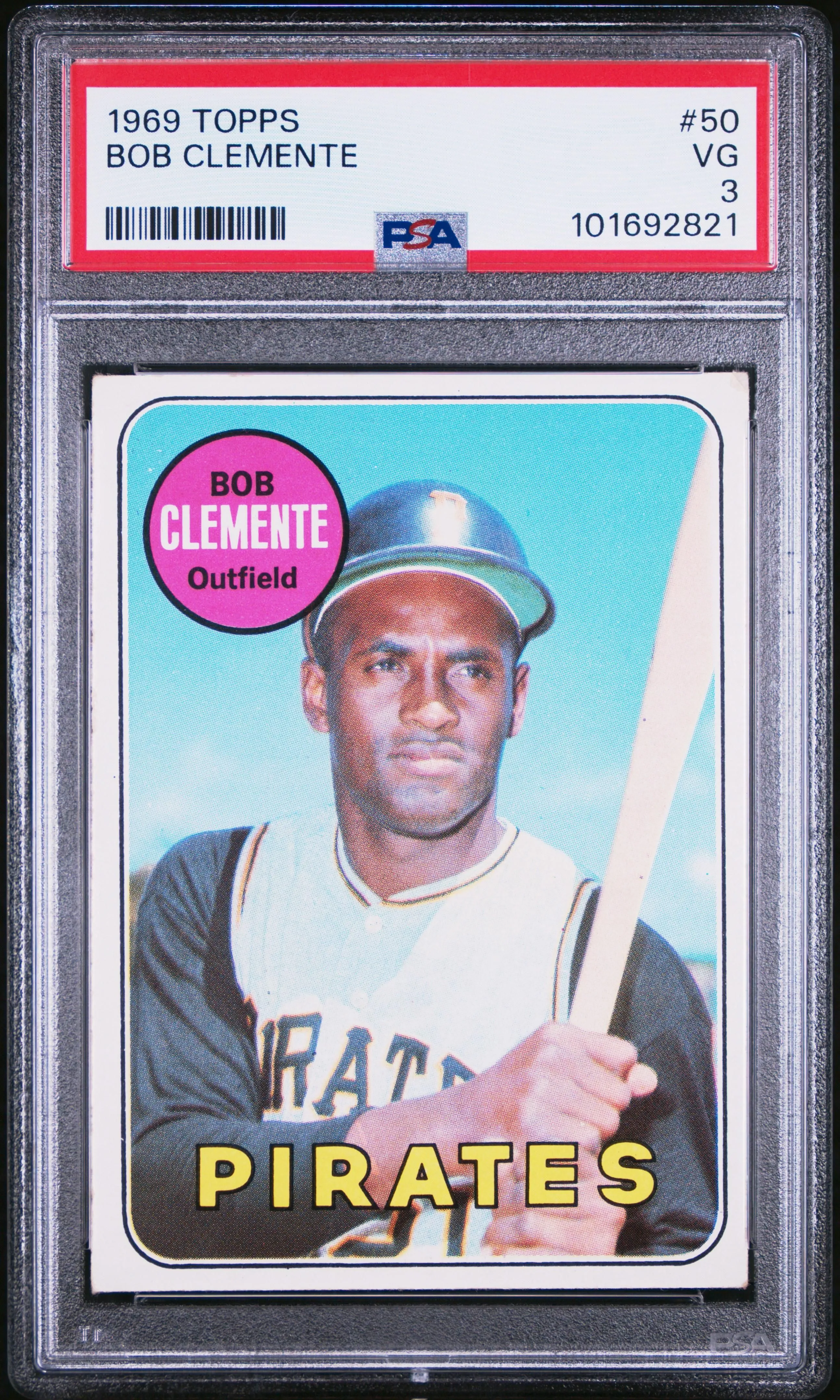 Product image for 1969 Topps Bob Clemente #50 PSA 3 - Yes - 101692821 - 1969 - Baseball - 3 - Professional Sports Authenticator (PSA) - 50 - Topps - Bob Clemente - 1969 Topps