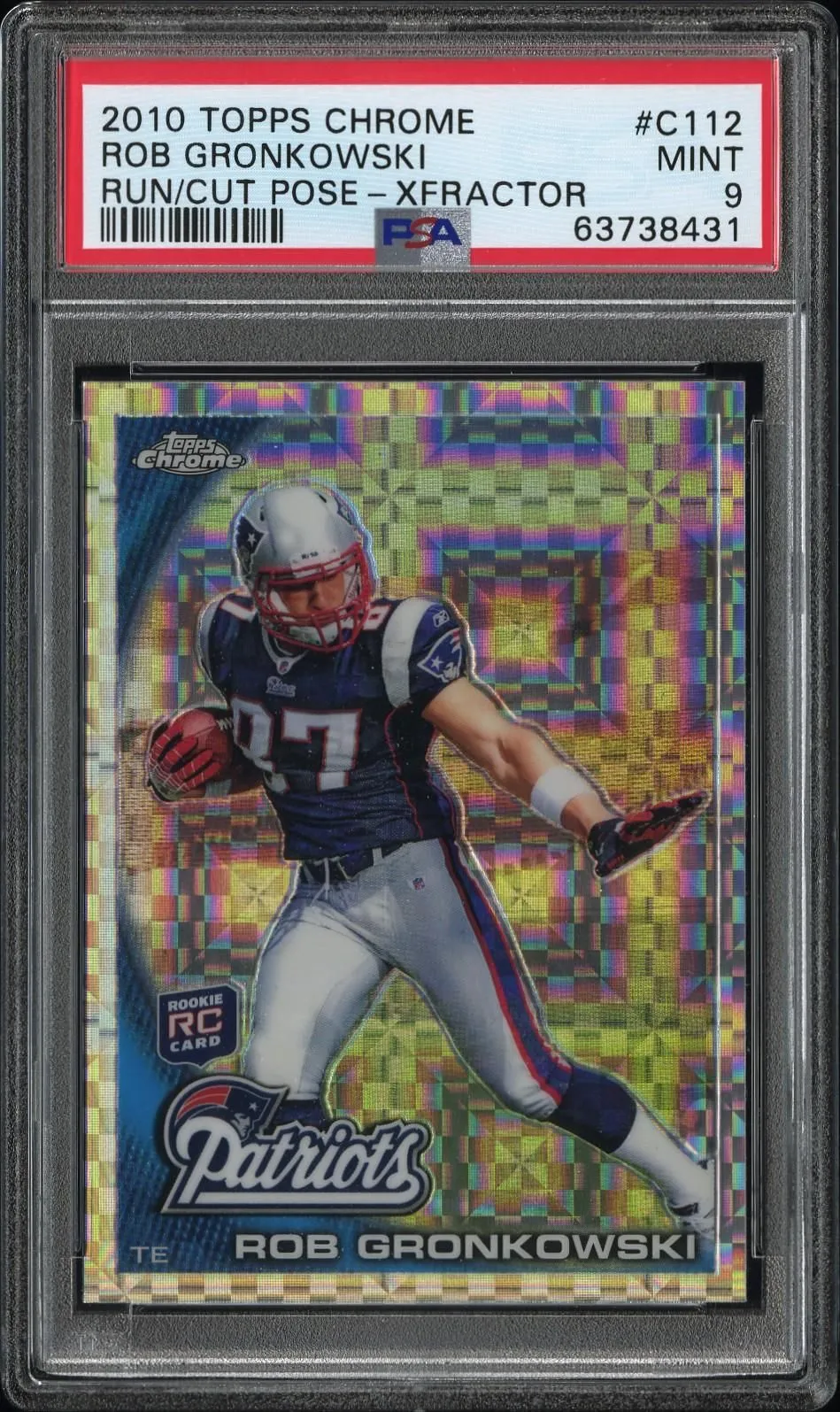 Product image for 2010 Topps Chrome Rob Gronkowski #C112 Run Cut Pose Xfractor PSA 9 - 2010 - Football - C112 - Topps - Rob Gronkowski - 2010 Topps Chrome - 122 - 60 - Run Cut Pose Xfractor - Yes