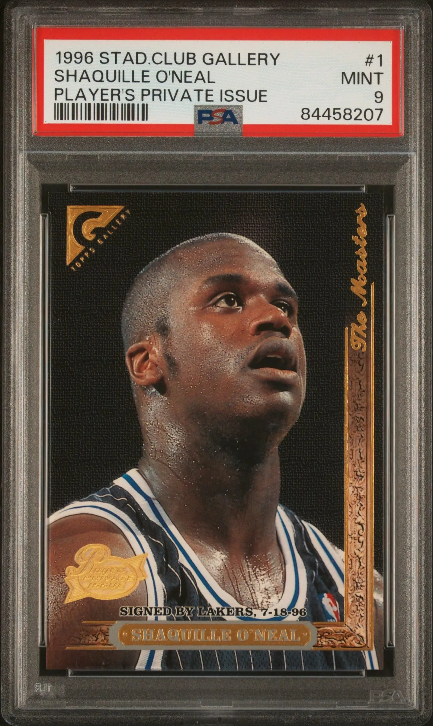 Product image for 1996 Stadium Club Gallery Player's Private Issue Shaquille O'Neal #1 PSA 9 - Yes - 84458207 - 1996 - 9 - Basketball - Professional Sports Authenticator (PSA) - 1 - Stadium - Shaquille O'Neal - 1996 Stadium Club Gallery Player's Private Issue