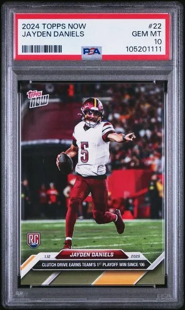 Product image for 2024 TOPPS NOW JAYDEN DANIELS #22 PSA GEM MT 10 - 105201111 - 105201111