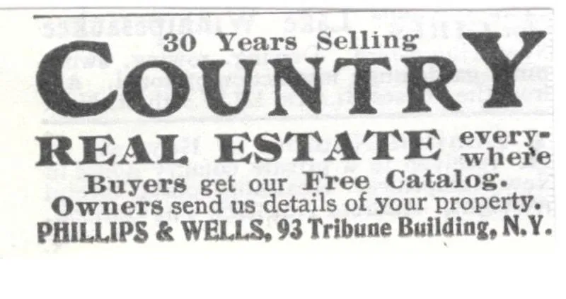 Product image for Country Real Estate Phillips & Wells Tribune Bldg NYC 1903 Magazine Ad SAG6-S18
