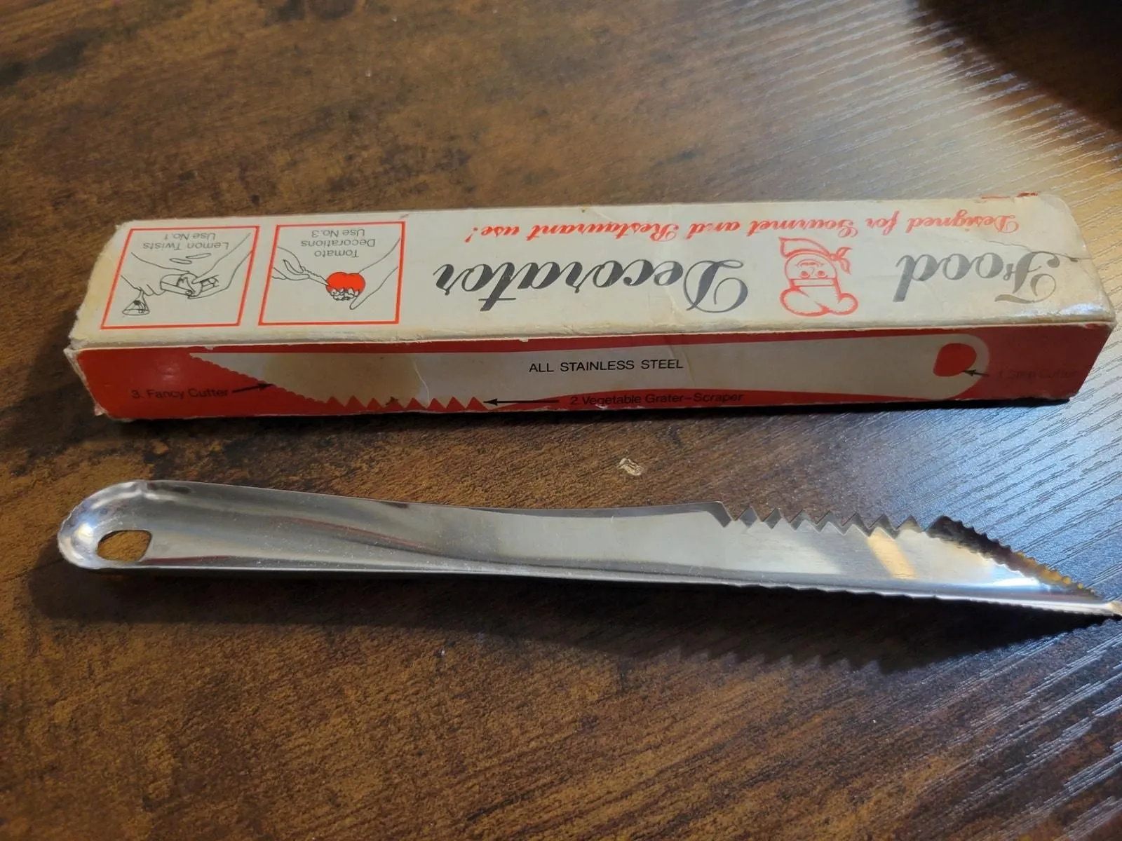 Product image for Vintage Food Decorator Kitchen Peeler - Citrus, Fruit, Potato - Stainless Steel - new-with-box
