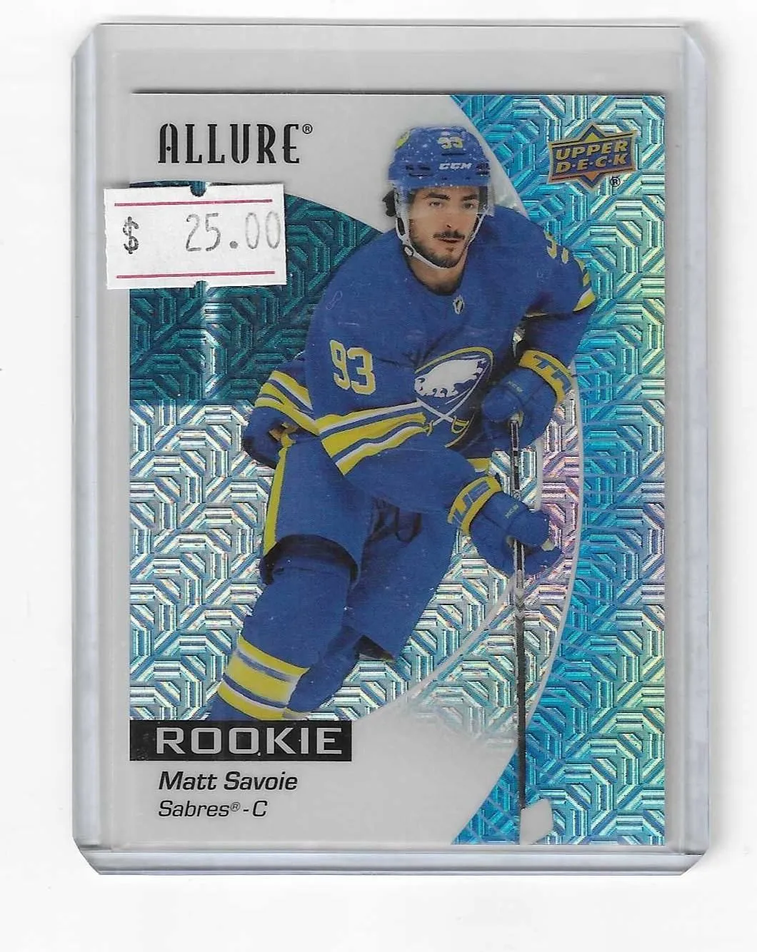 Product image for 2023-24 Upper Deck Allure Matt Savoie RC #10/35 - Hockey - Upper Deck - Matt Savoie - Upper Deck Allure - Sabres