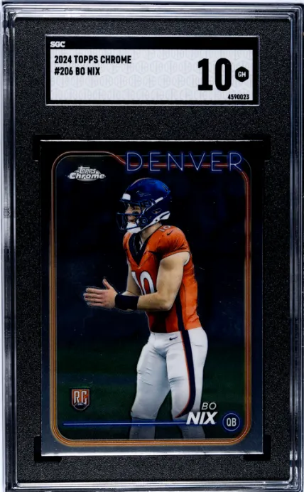 Product image for 2024 Topps Chrome #206 Bo Nix SGC 10