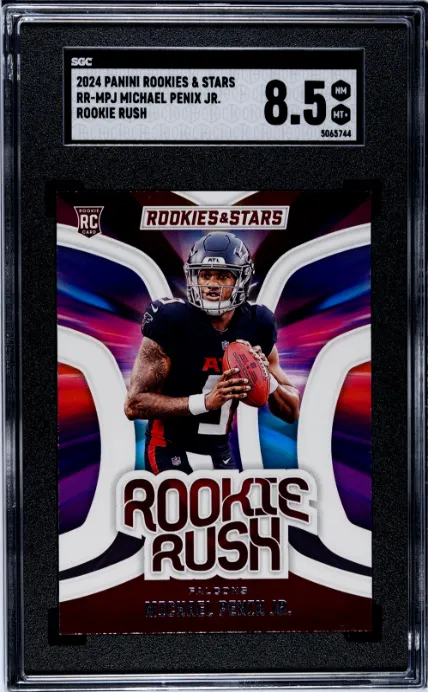 Product image for 2024 Panini Rookies & Stars #RR-MPJ Michael Penix Jr. Rookie Rush SGC 8.5