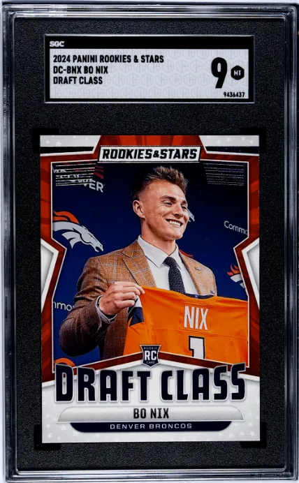 Product image for 2024 Panini Rookies & Stars #DC-BNX Bo Nix Draft Class SGC 9