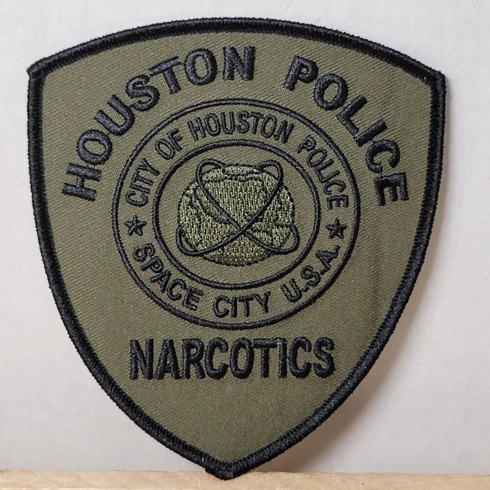 Product image for Houston Police Narcotics Green & Black Iron On Patch - NEW