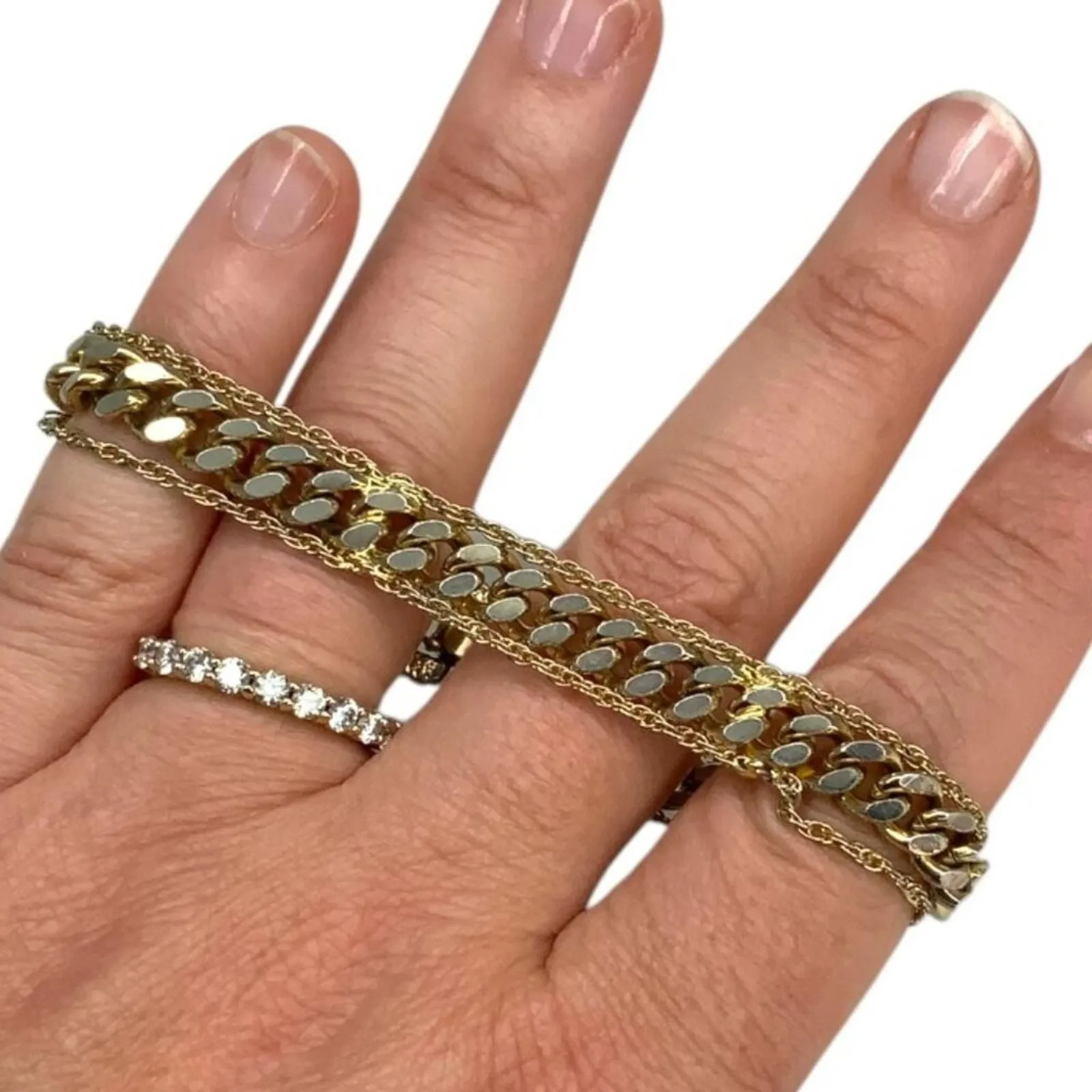 Product image for Goldette Vintage Triple Chain Bracelet - pre-owned---good