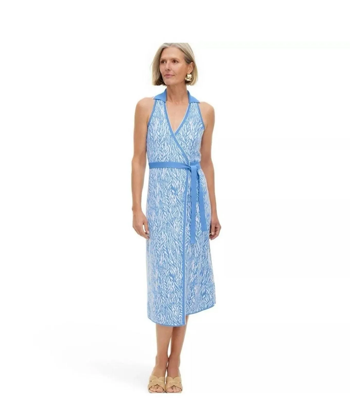 Product image for Diane von Furstenberg Women's Collared Midi Wrap Dress Blue XS - Diane von Furstenberg for Target