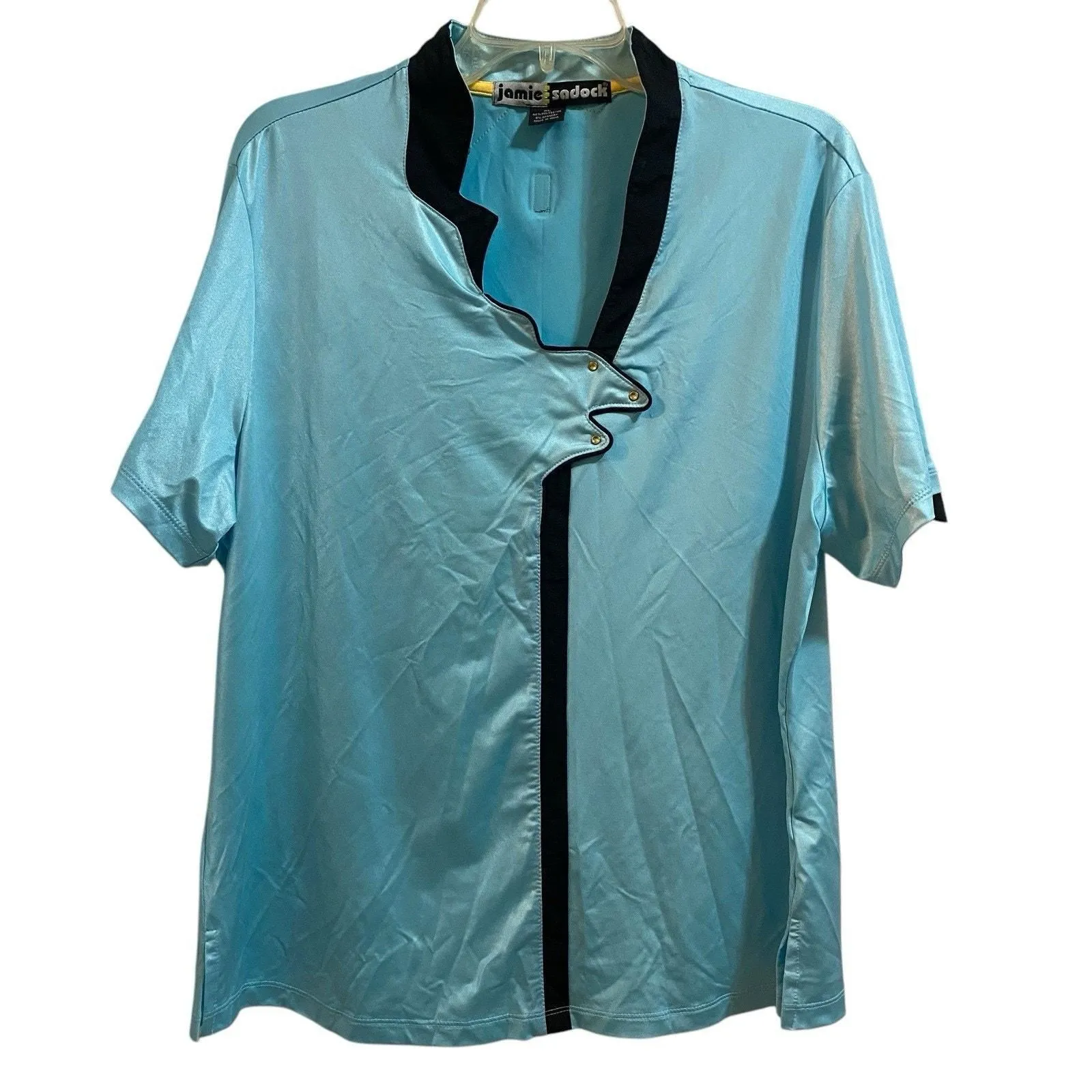 Product image for Jamie Sadock Golf Top Blue Women XL Teal Short Sleeve Stretch Golf Shirt - XL - Tops - pre-owned---excellent - Jamie Sadock