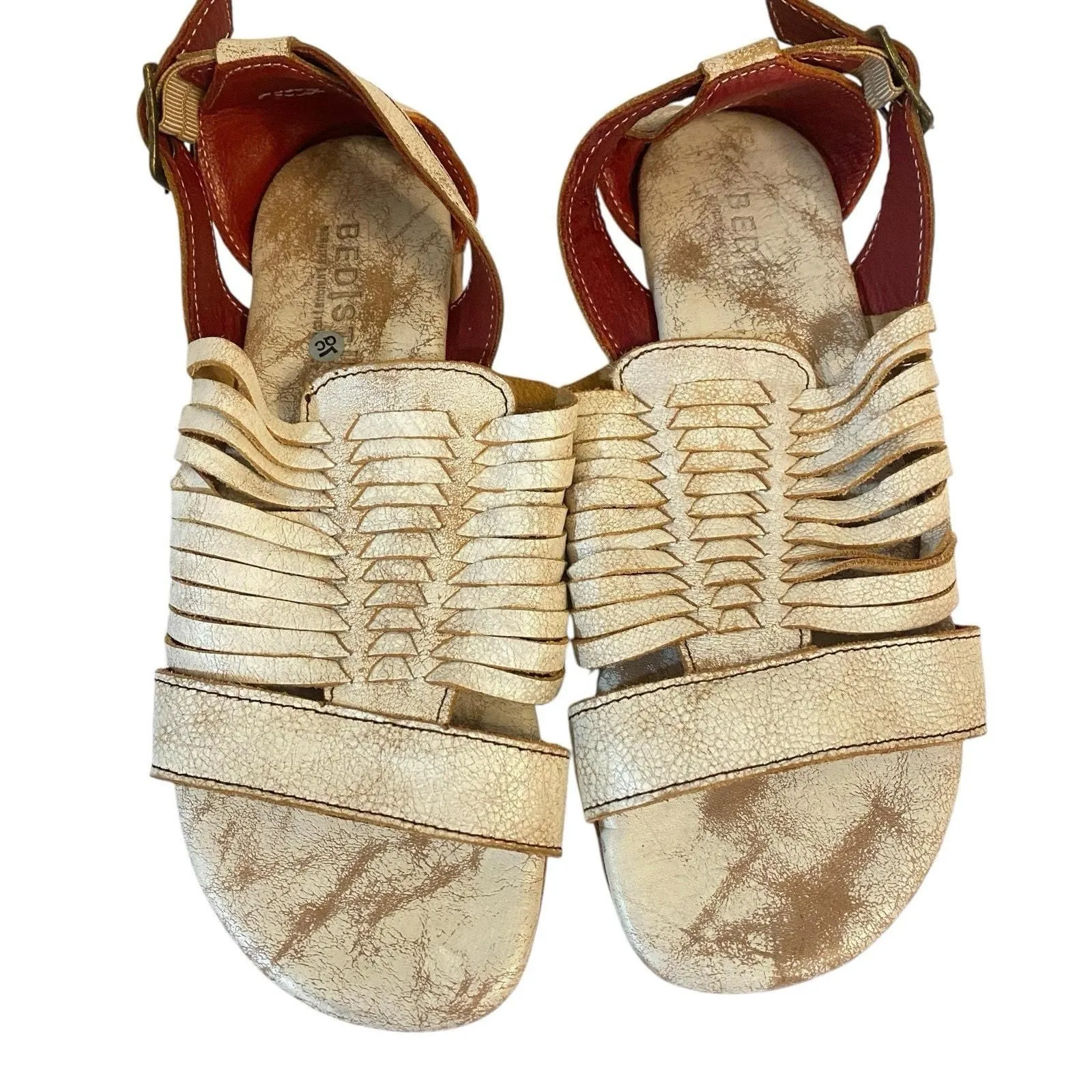 Product image for Bed Stu Ingritt Women’s Sz 7.5 Leather Strappy Gladiator Sandals Shoes Summer - 7.5 - used - Bed Stu
