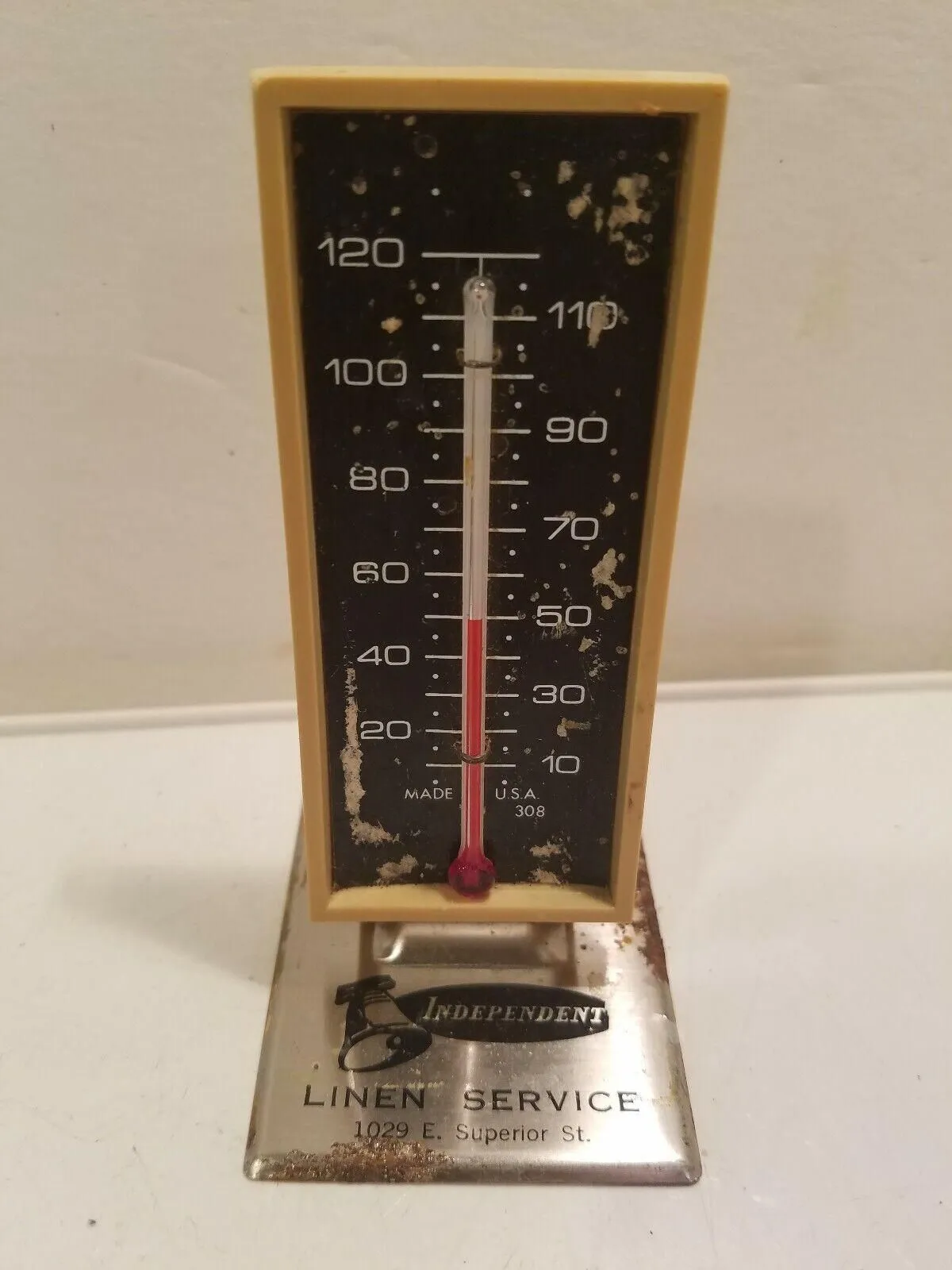 Product image for Vintage Independent Linen Service Advertising Thermometer Duluth MN Superior St