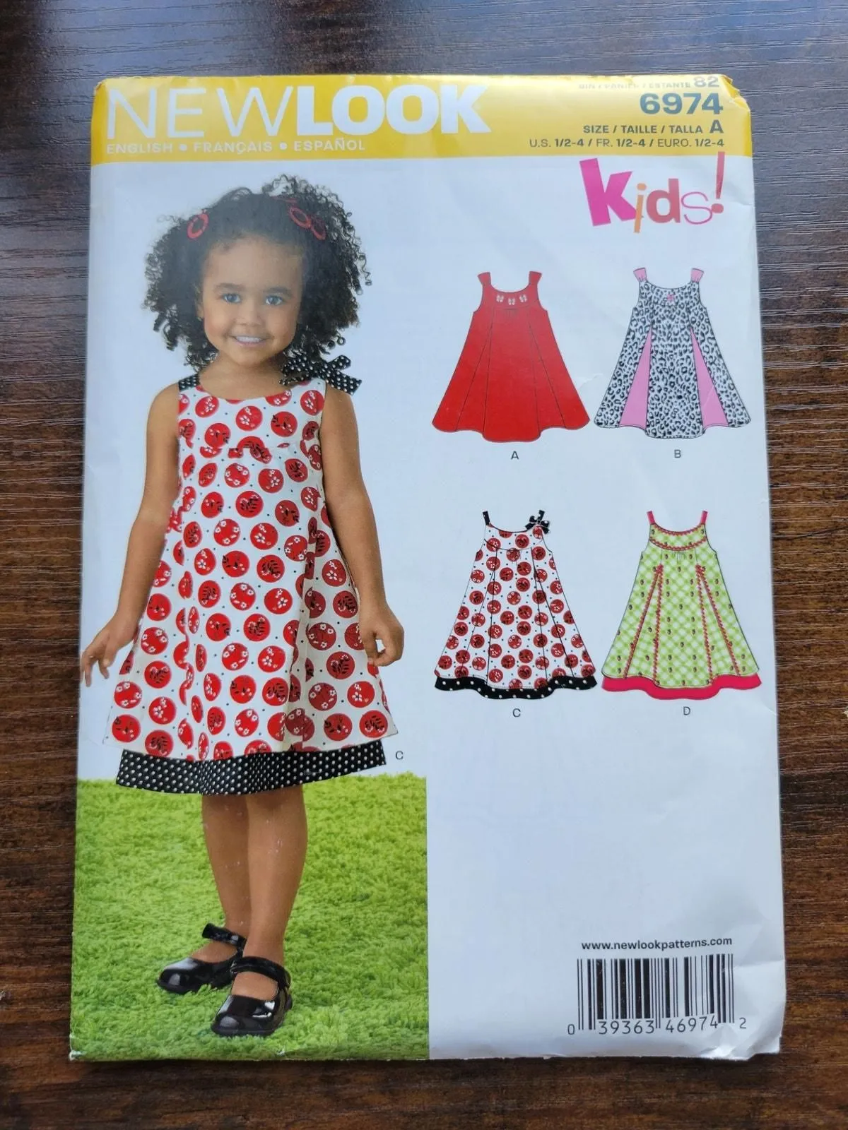 Product image for 2011 Simplicity New Look 6974 Pattern - Child's Dress - Size A 1-4 - pre-owned---good