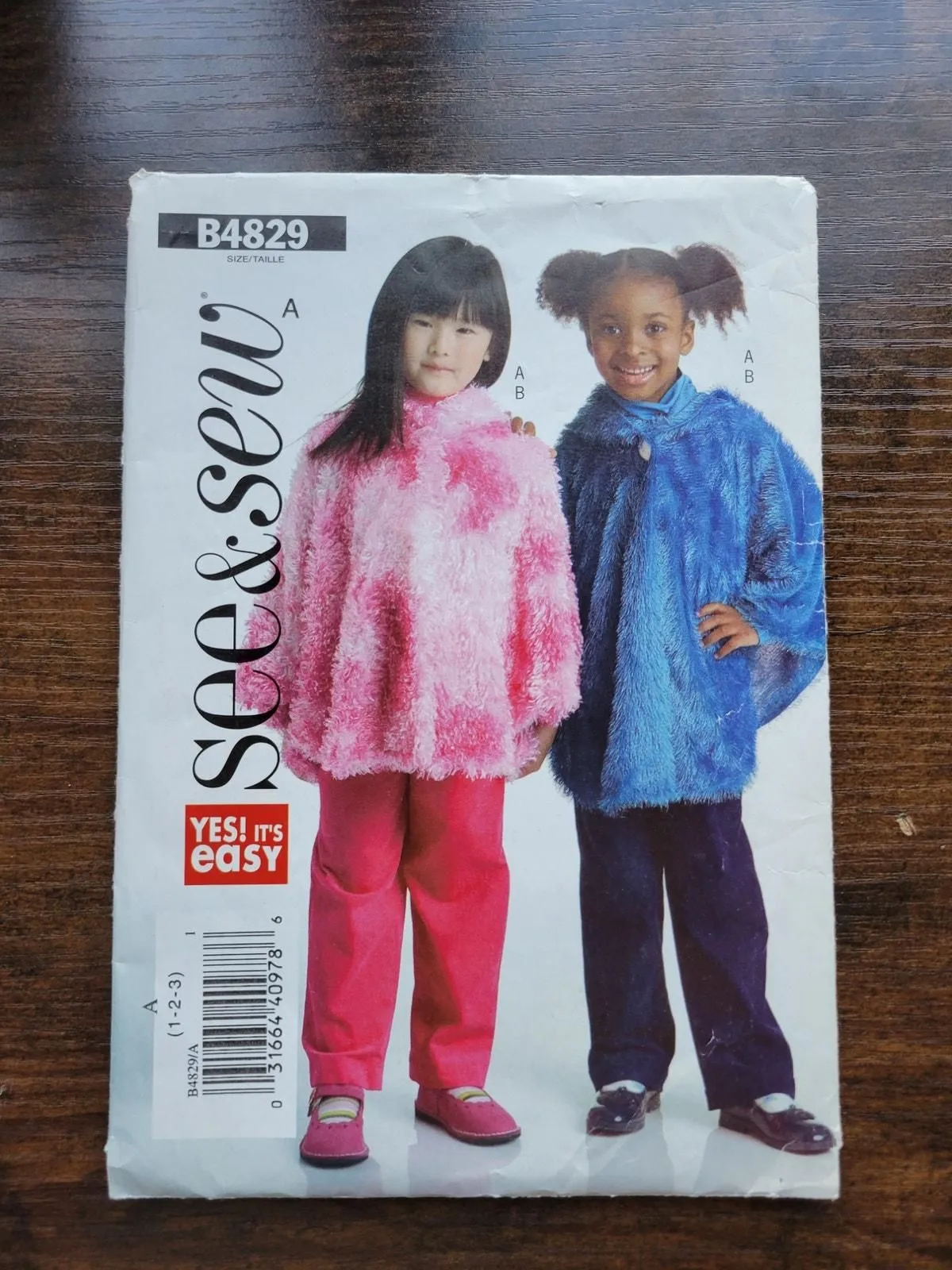 Product image for 2006 Butternick See & Sew B4829 Pattern - Child's Poncho - Size A 1-3 - pre-owned---good