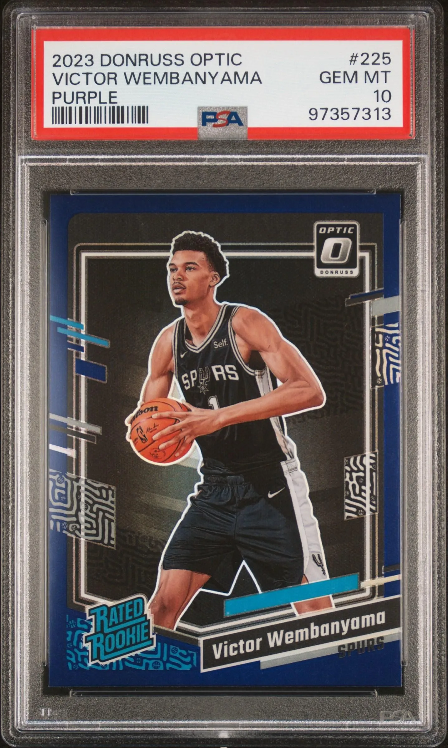 Product image for 2023 Panini Donruss Optic Victor Wembanyama #225 Purple PSA 10 - 2023 - Basketball - 225 - Panini - Victor Wembanyama - 2023 Panini Donruss Optic - 487 - 0 - Purple - Yes