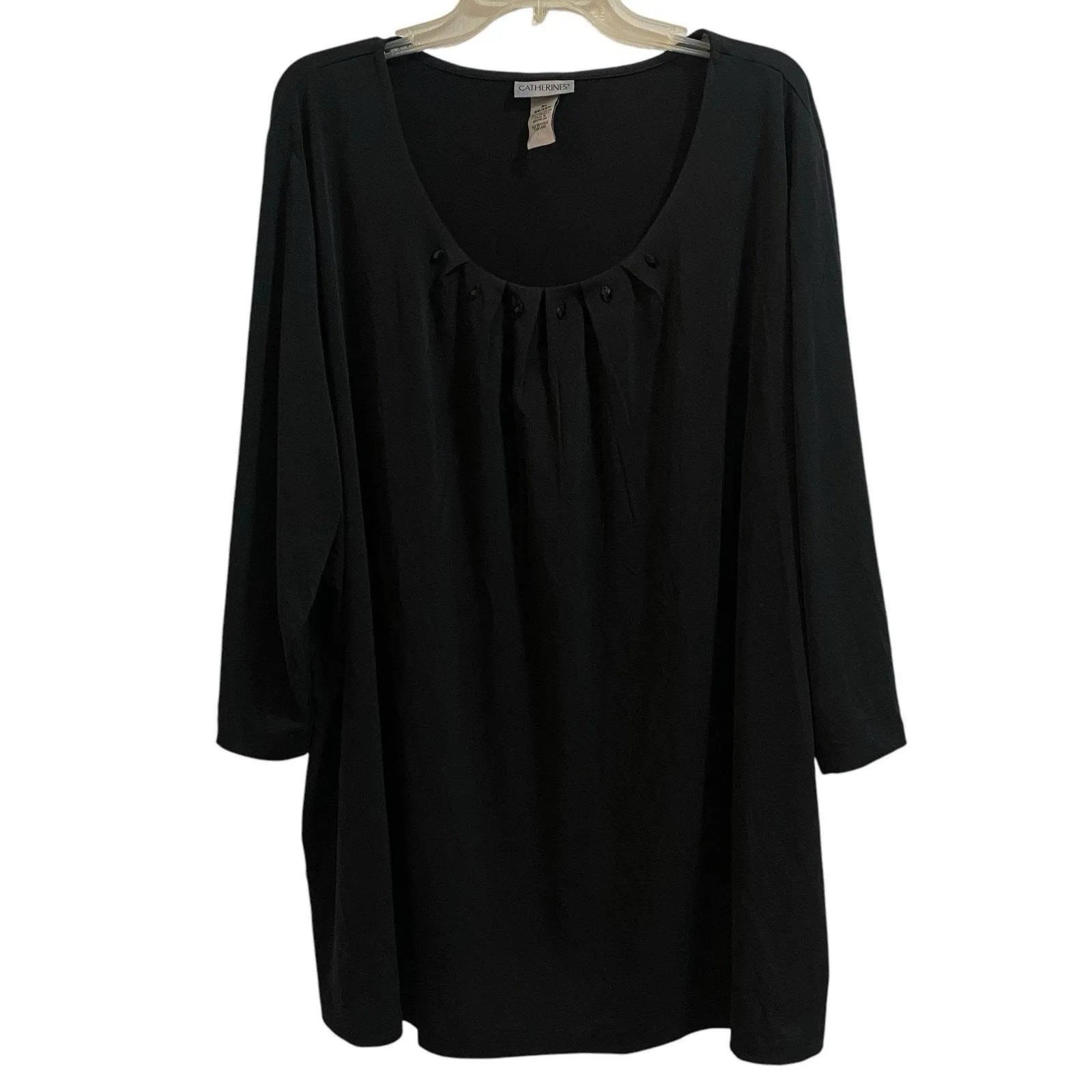 Product image for Catherines Womens Blouse Top Size 3X Black Jeweled Neckline Grunge Whimsigoth - 3X - Tops - pre-owned---excellent - Catherines