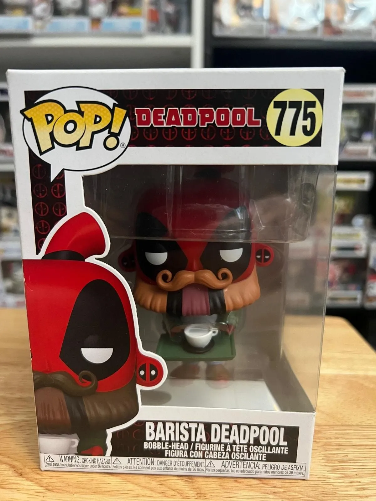 Product image for Barista Deadpool Funko Pop Bobblehead #775 Marvel Comics X-Men Mutant Books Toy