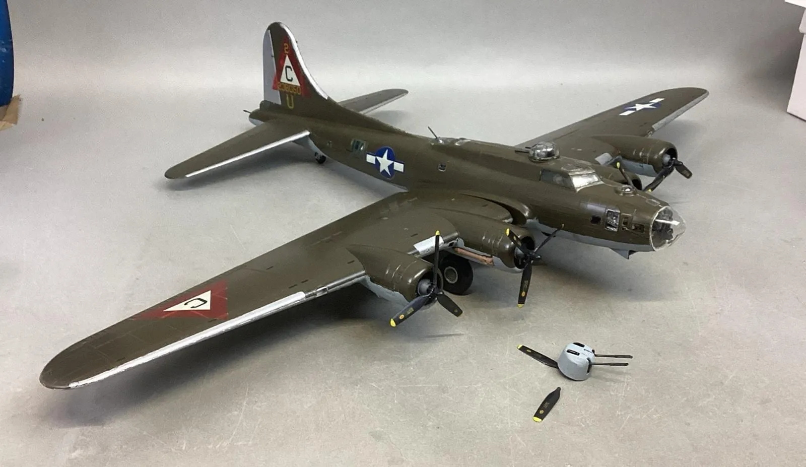 Product image for Plastic Military Model Airplane With Pieces - For Repair - 19”Lx26”W