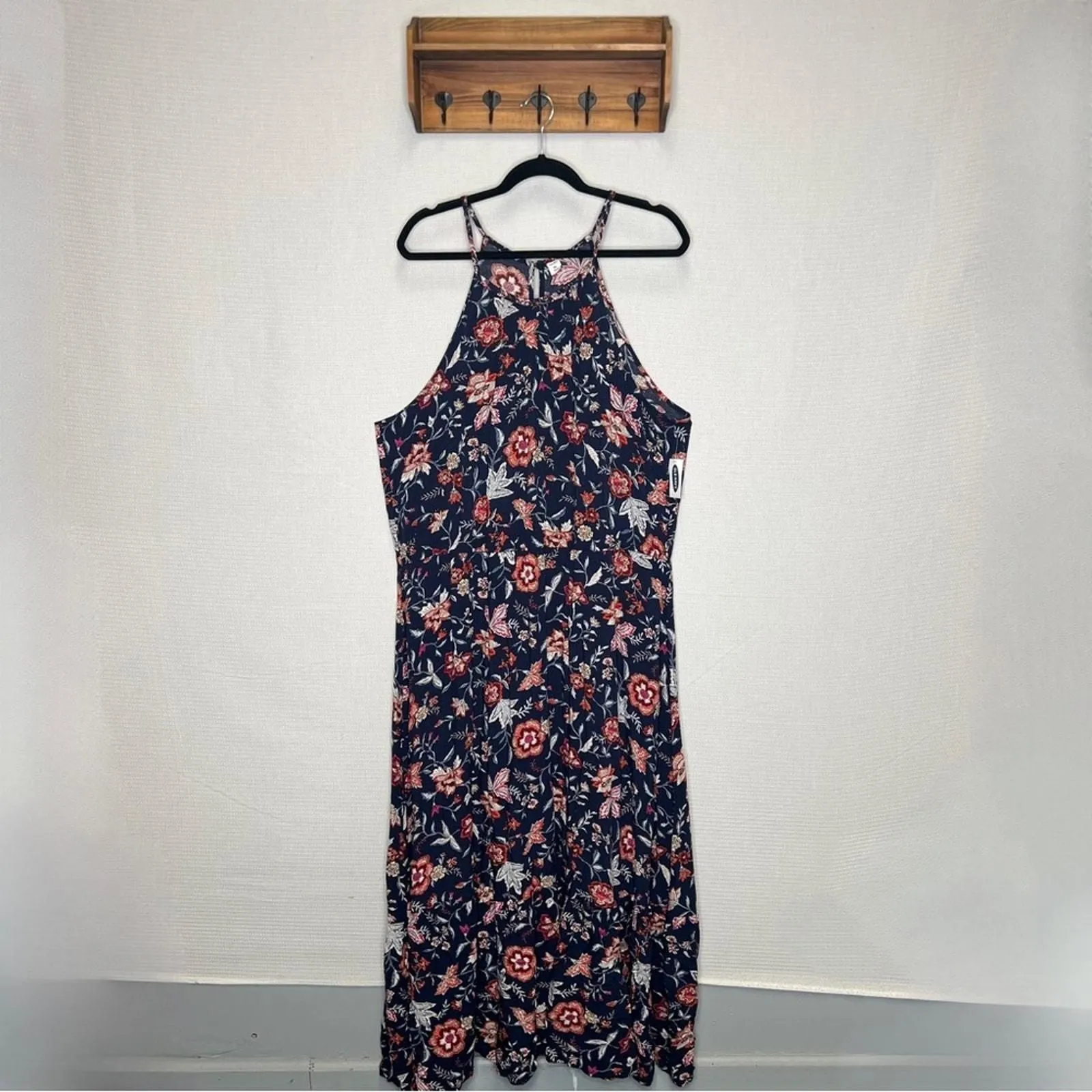Product image for Old Navy | Floral Sleeveless Dress XXL Halter Maxi Beachy Plus - Old Navy