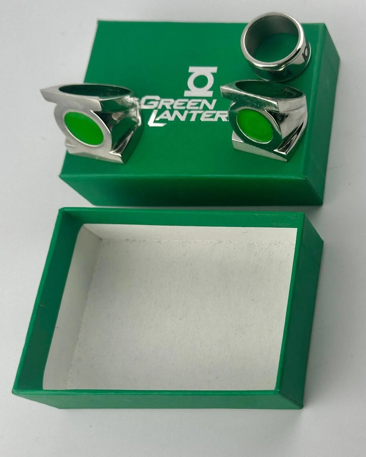 Product image for Green Lantern Hero Rings DC Comics Prop Replica Cosplay Silver Metal Zinc Alloy