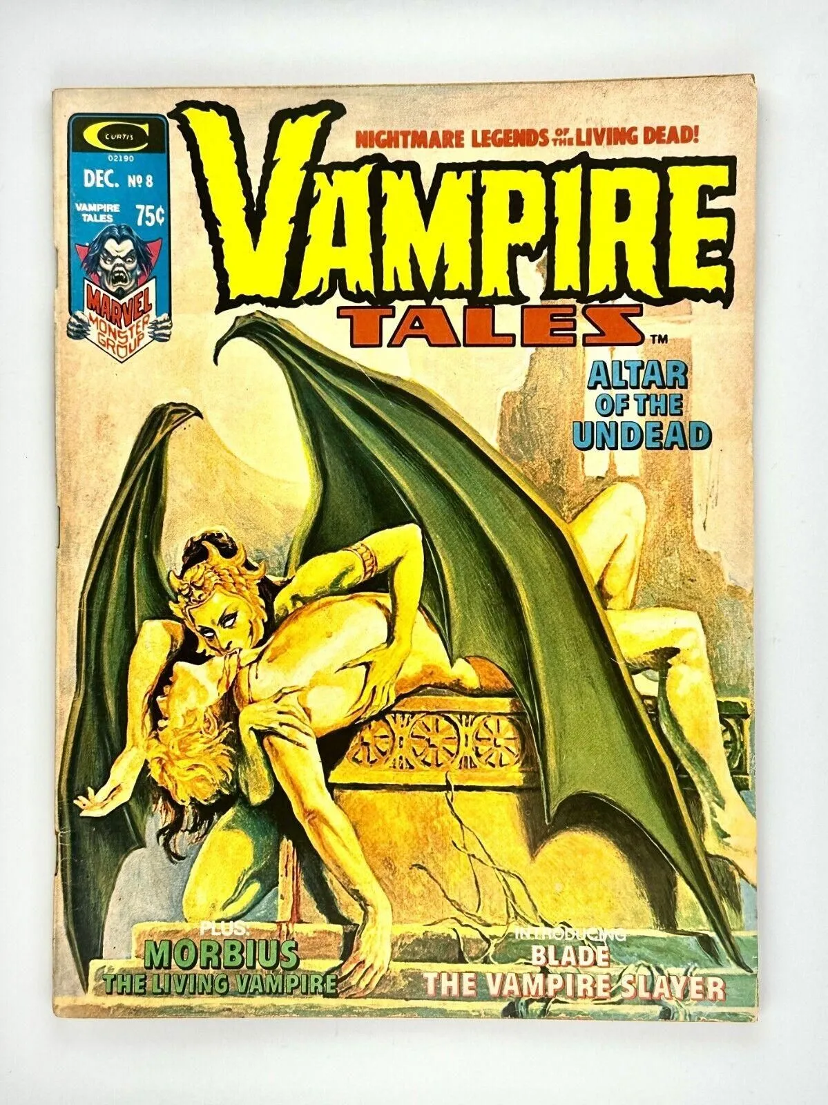 Product image for VAMPIRE TALES #8 Key Issue Marvel 1974 1st solo BLADE MORBIUS one owner