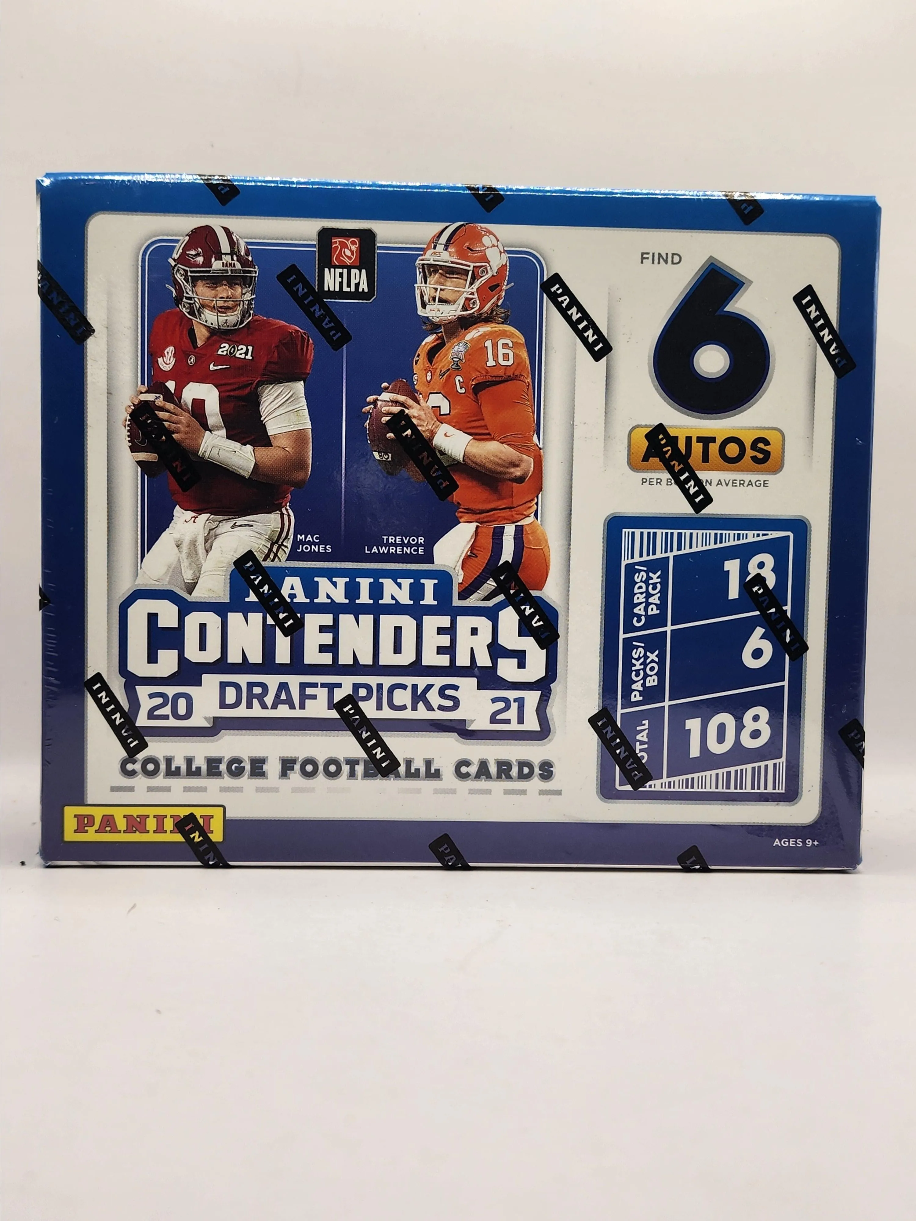 Product image for 2021 Panini Contenders Draft Picks Football Hobby Box - Panini - 2020-21 Panini Contenders Draft Picks - Box - NCAA Division 1 - 1 - 108 - Sports Trading Card - Alabama Crimson Tide, Notre Dame Fighting Irish, Clemson Tigers, Ohio State Buckeyes, LSU Tigers, USC Trojans - 2020-21 - English
