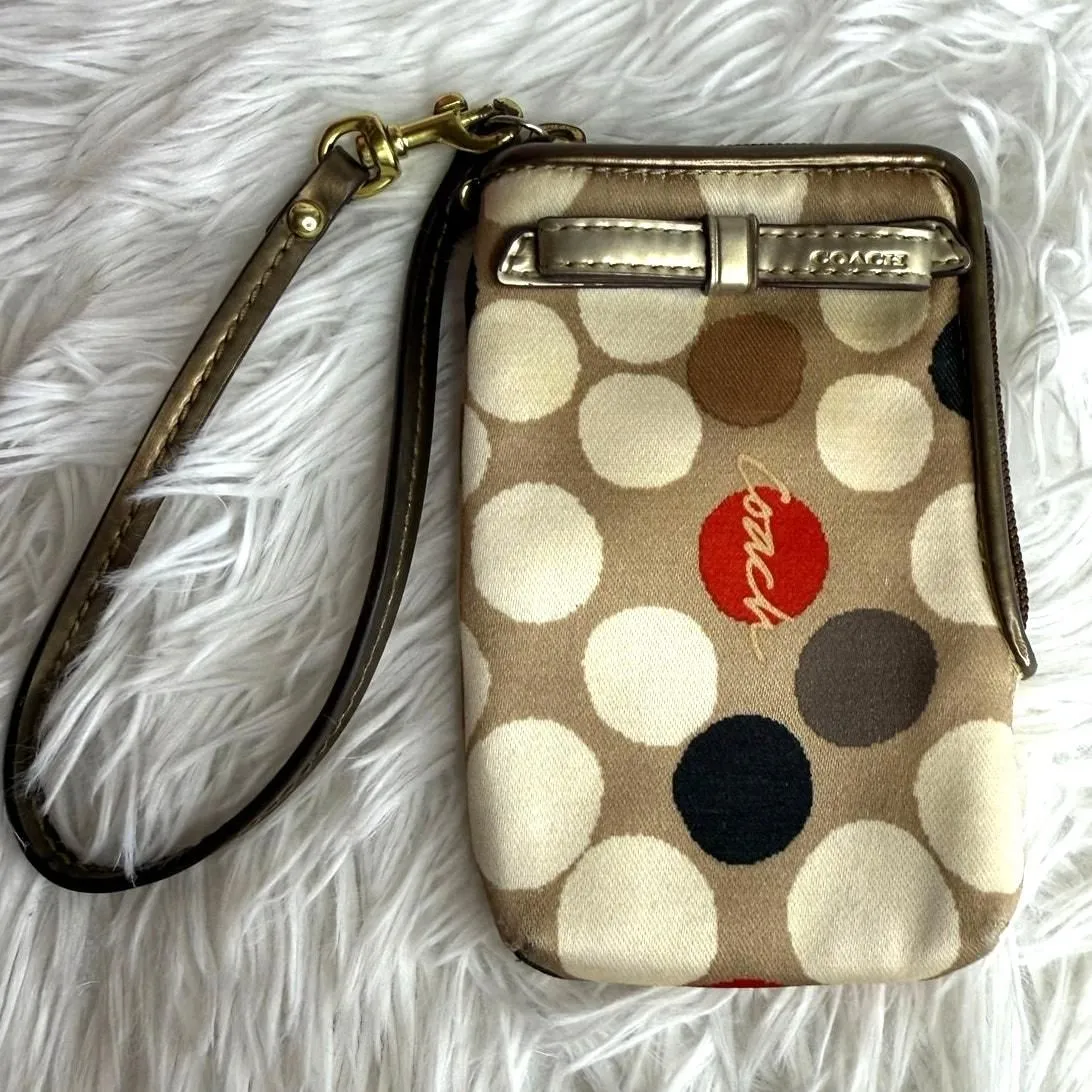 Product image for COACH Polka Dot Wristlet / Card holder Cardholder 