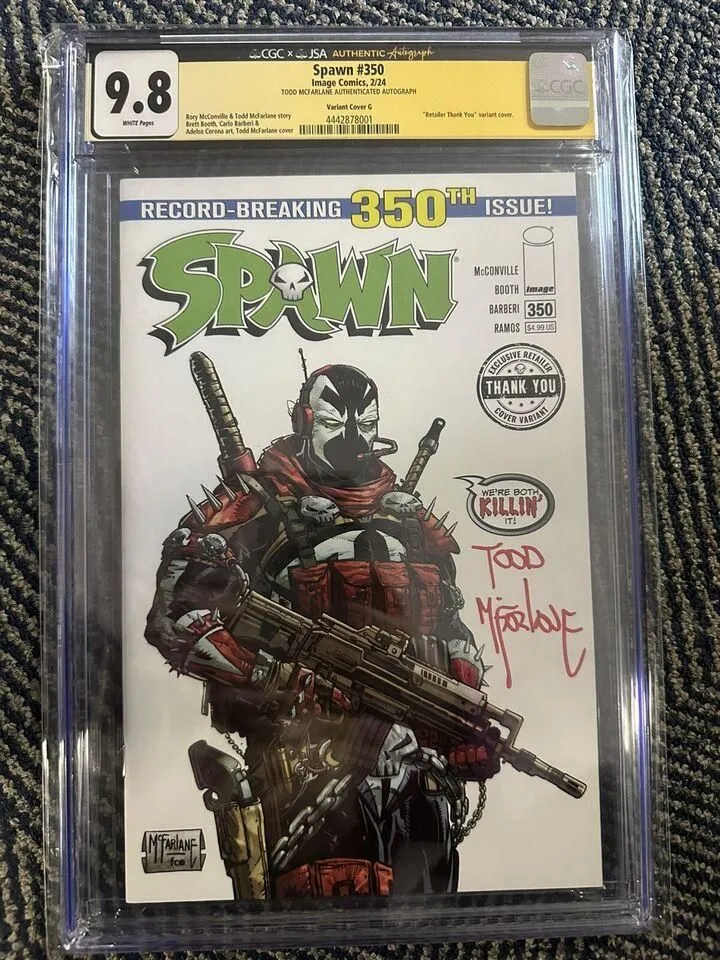 Product image for Spawn #350 - CGC 9.8 - Signed by Todd McFarlane - Retail Thank You Variant