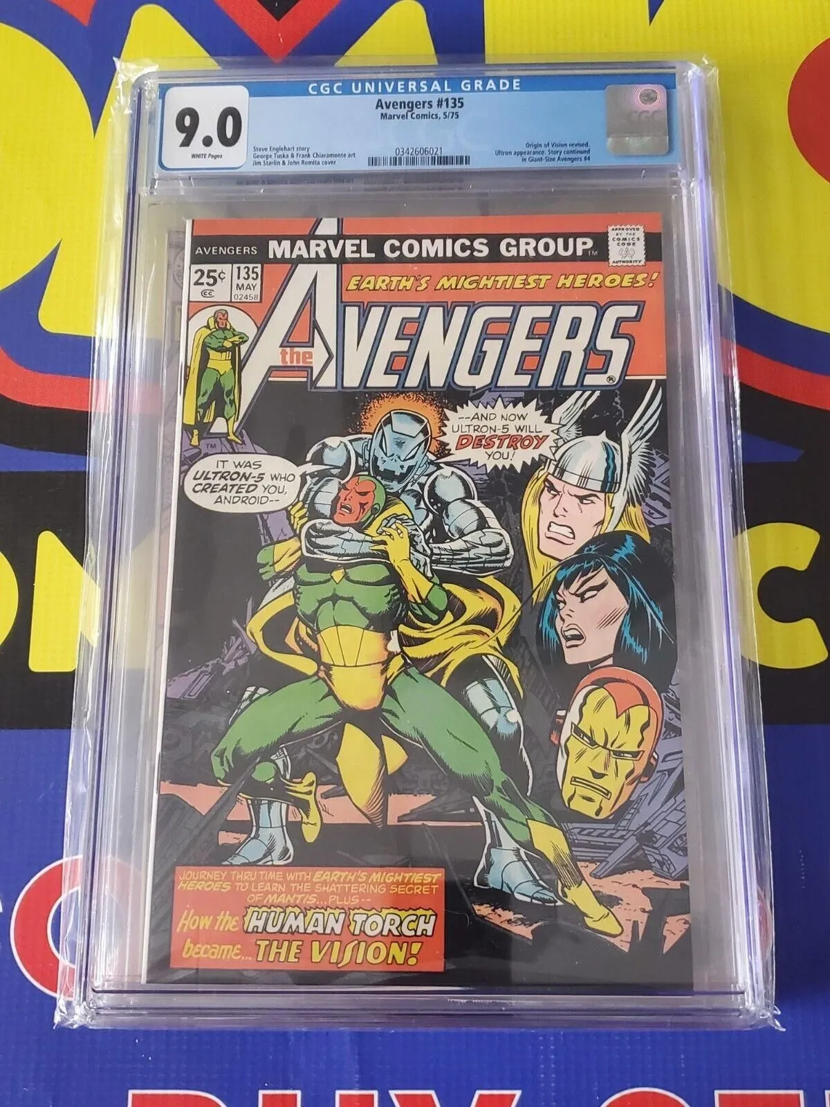 Product image for Avengers #135 - CGC 9.0 - Origin of Vision Retold - Ultron Appearance