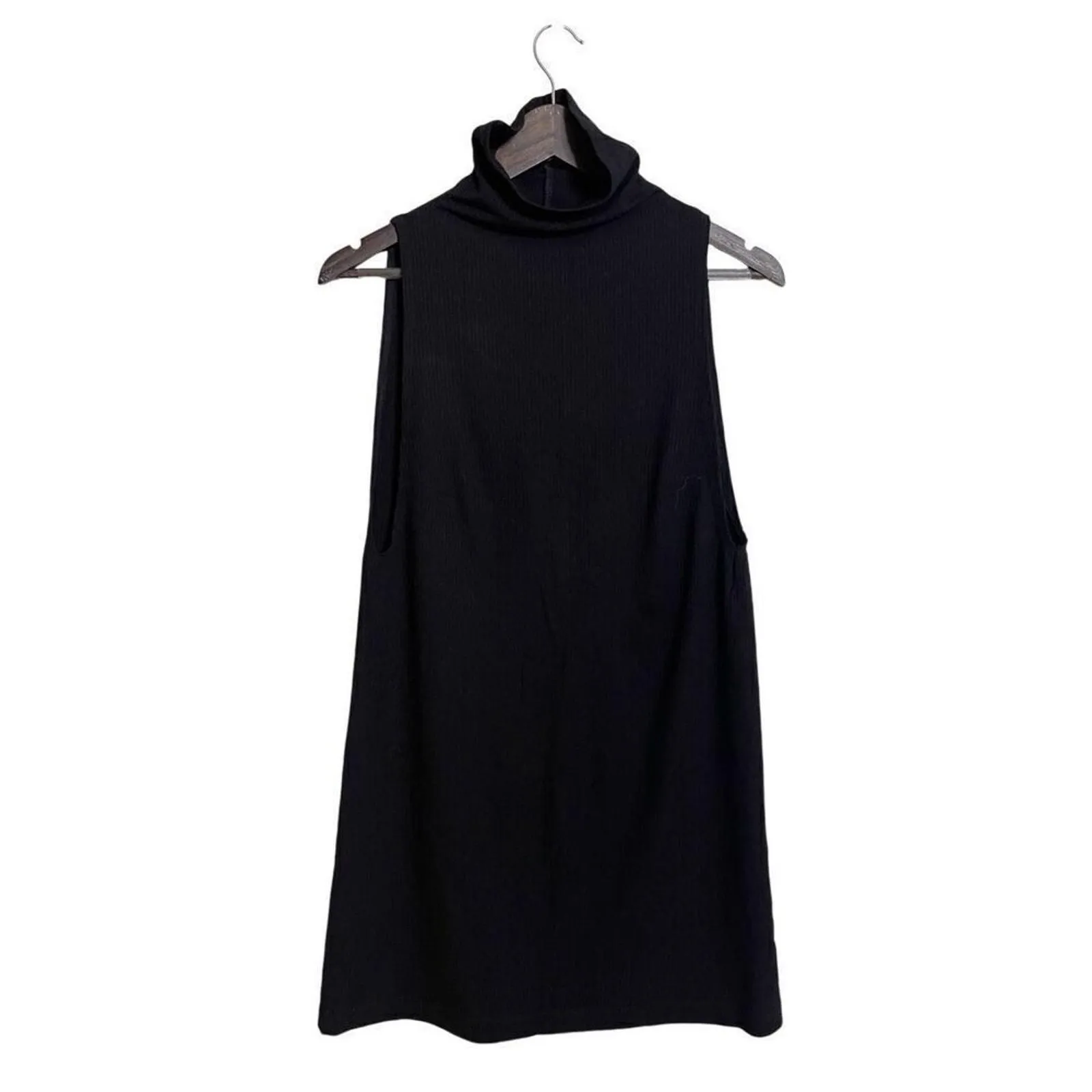 Product image for Reformation Cali Ribbed Turtleneck Black Mini Shift Dress Womans S - Reformation