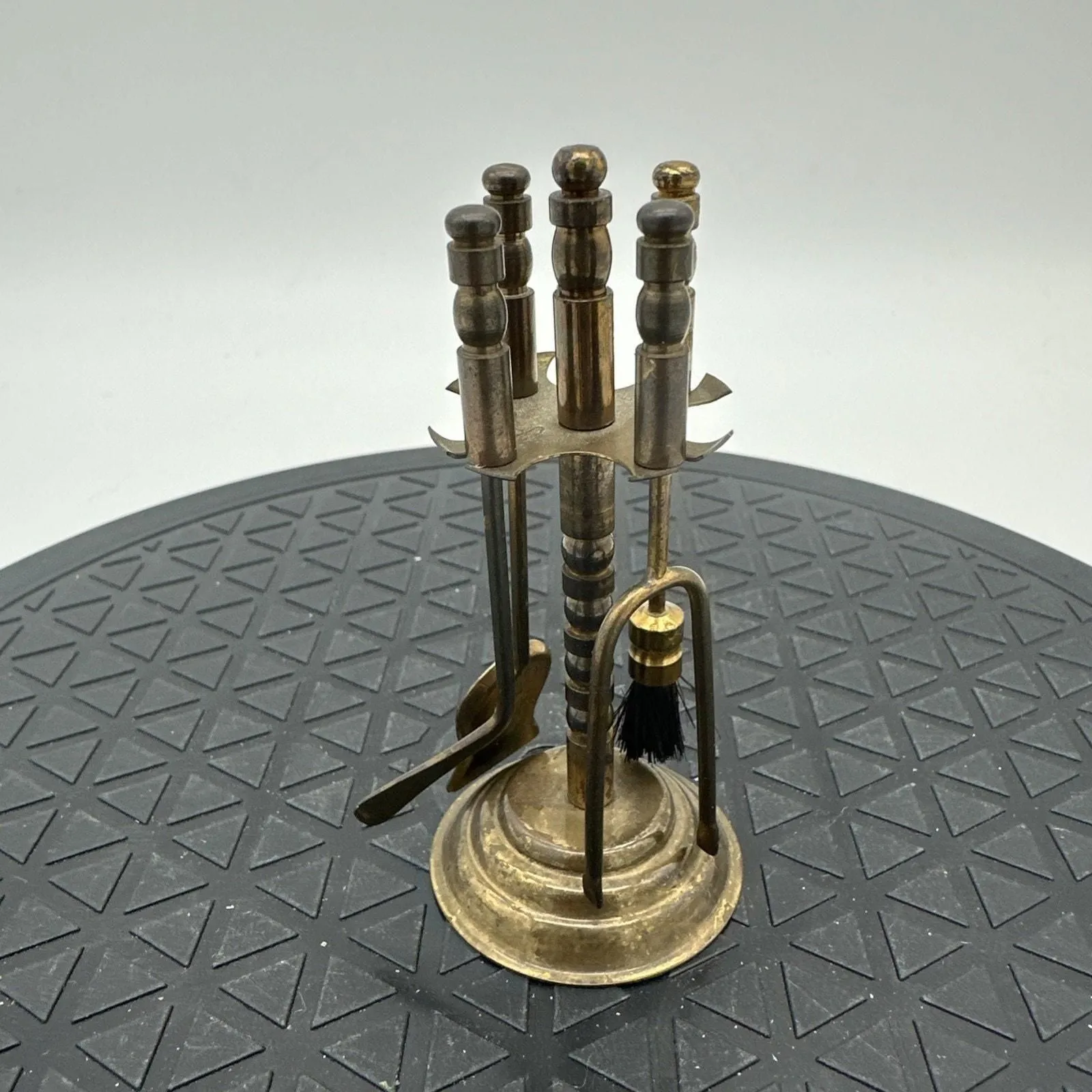 Product image for Vintage Brass Mini Fireplace Tool Set. - good