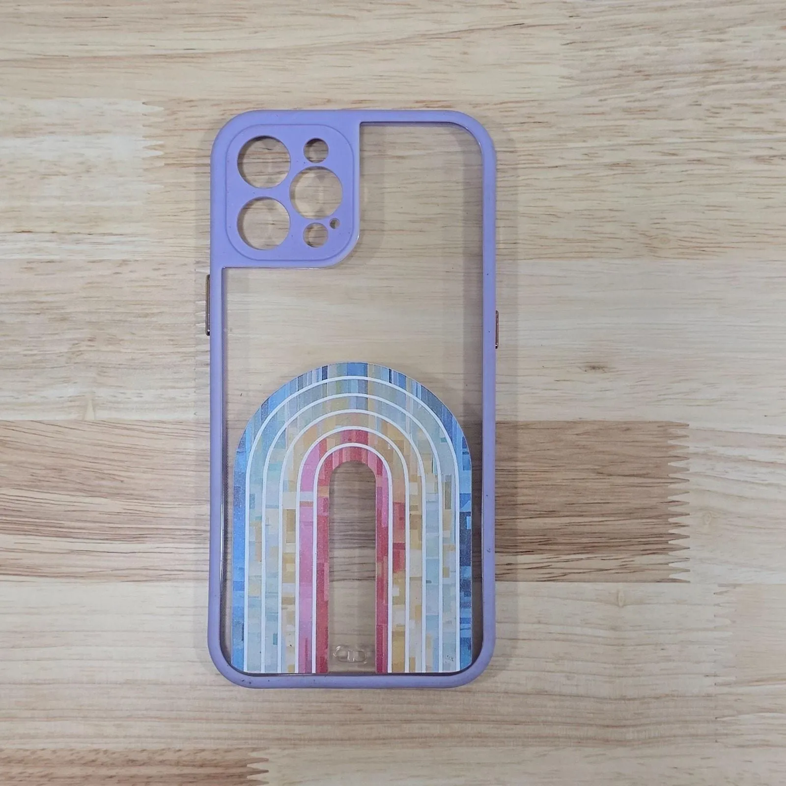 Phone Case For iPhone 12 Pro Max Purple Pastel Rainbow Arch Boho