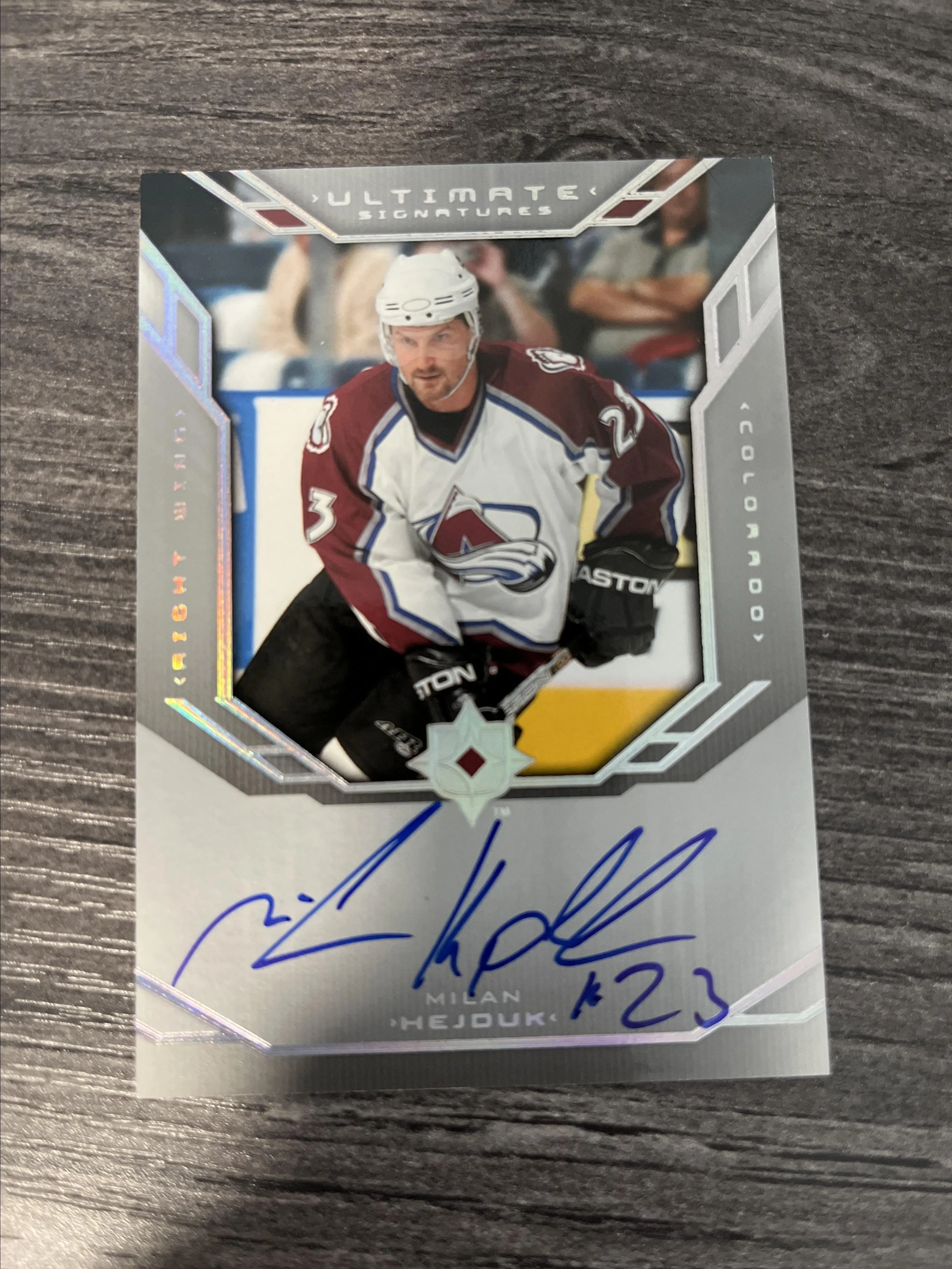 Product image for 2004-05 Upper Deck Ultimate Milan Hejduk Ultimate Signatures Autograph #US-MH - Milan Hejduk - Excellent - 2005 - Hockey - US-MH - National Hockey League (NHL) - Upper Deck - Milan Hejduk - 2004-05 Upper Deck Ultimate - Colorado Avalanche