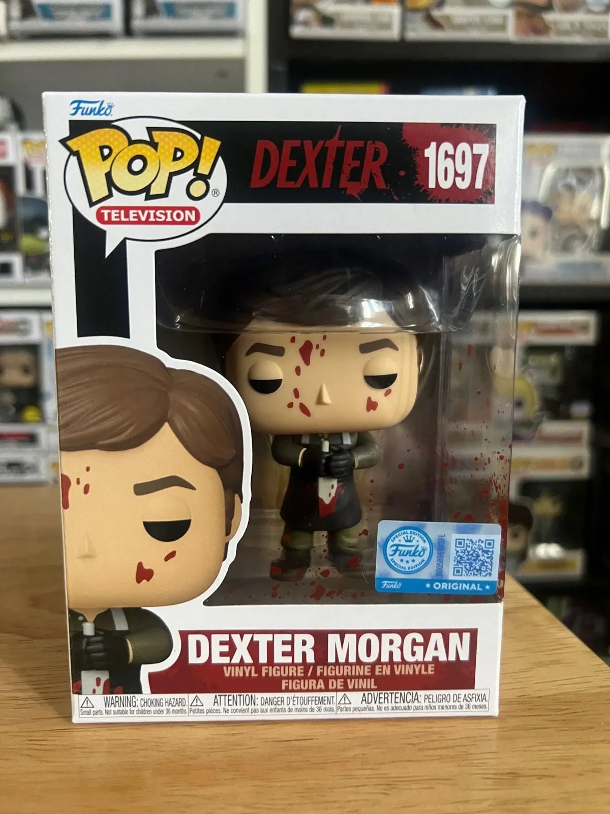 Product image for IN HAND EXCLUSIVE BLOODY Dexter Morgan Funko Pop #1697 Television Horror Killer