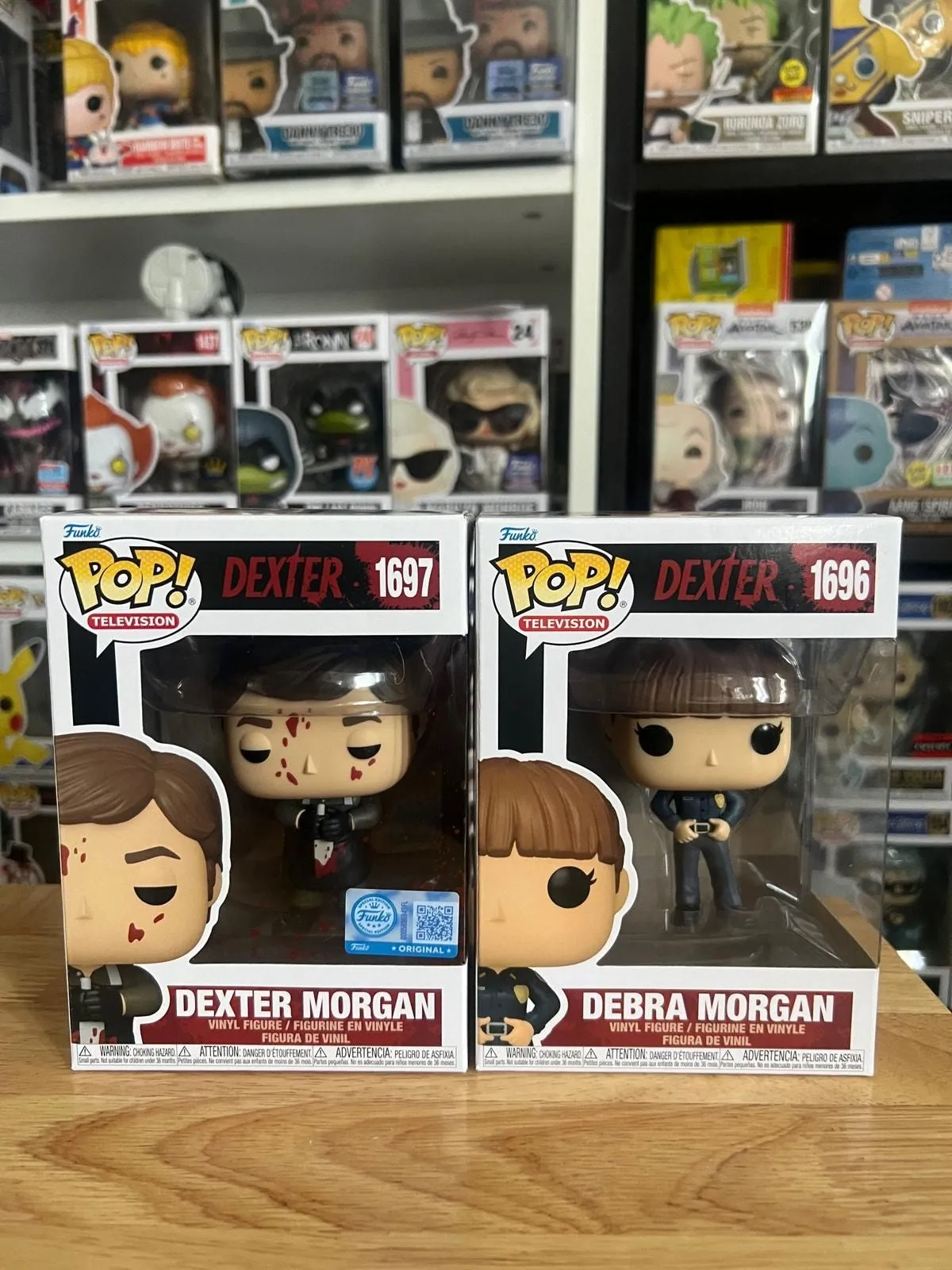 Product image for IN HAND EXCLUSIVE BLOODY Dexter & Debra Morgan Funko Pops #1697 #1696 Television