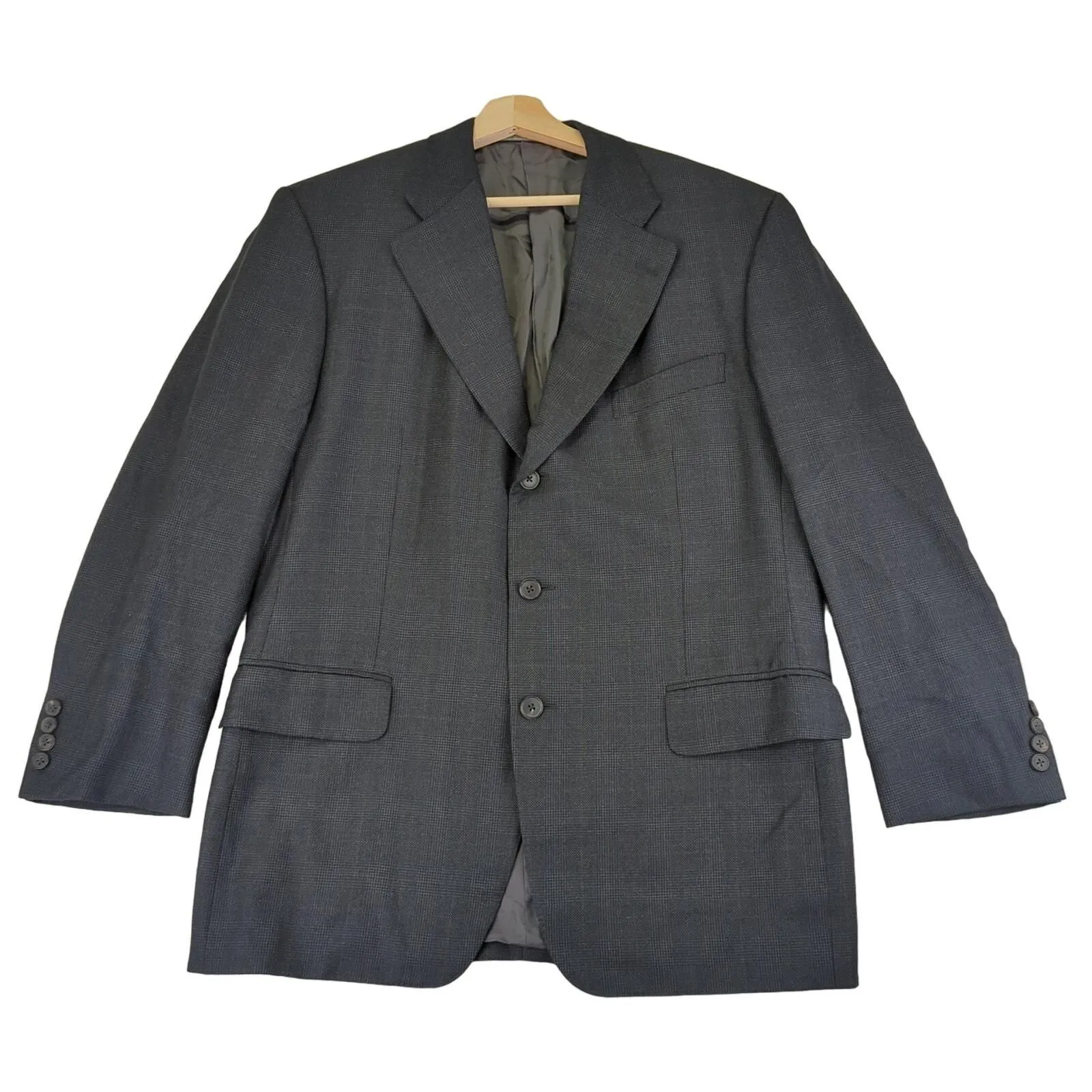 Product image for Zegna 100% Wool Black 3 Button Suit Coat Sport Jacket Men's 42 Italian Tindari - pre-owned---good