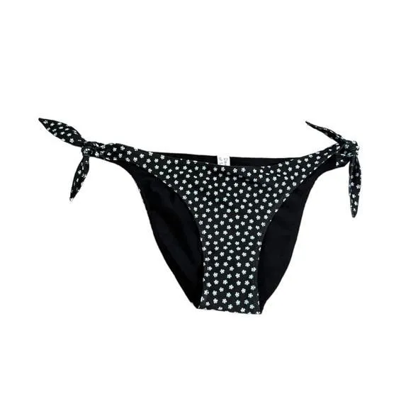 Product image for NWT Daughters of Summer Black Floral Print Adjustable Bikini Bottom - Size XS