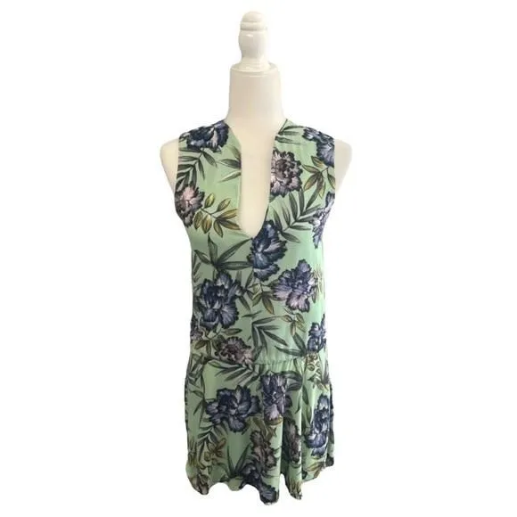 Product image for 🎉HP Alice + Olivia Turquoise Floral Print Sleeveless Dress - Size 0