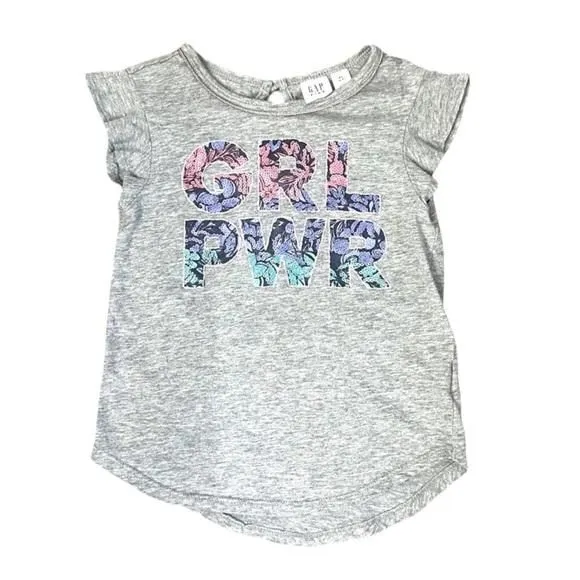 Product image for GAP GRL PWR Gray Short Sleeve T-Shirt - Size 4/5 (X/S)