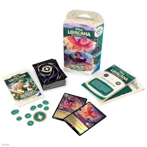 Product image for Disney Lorcana Trading Card Game: Archazia's Island Single Player Deck: Amethyst & Steel Iago & Jafa