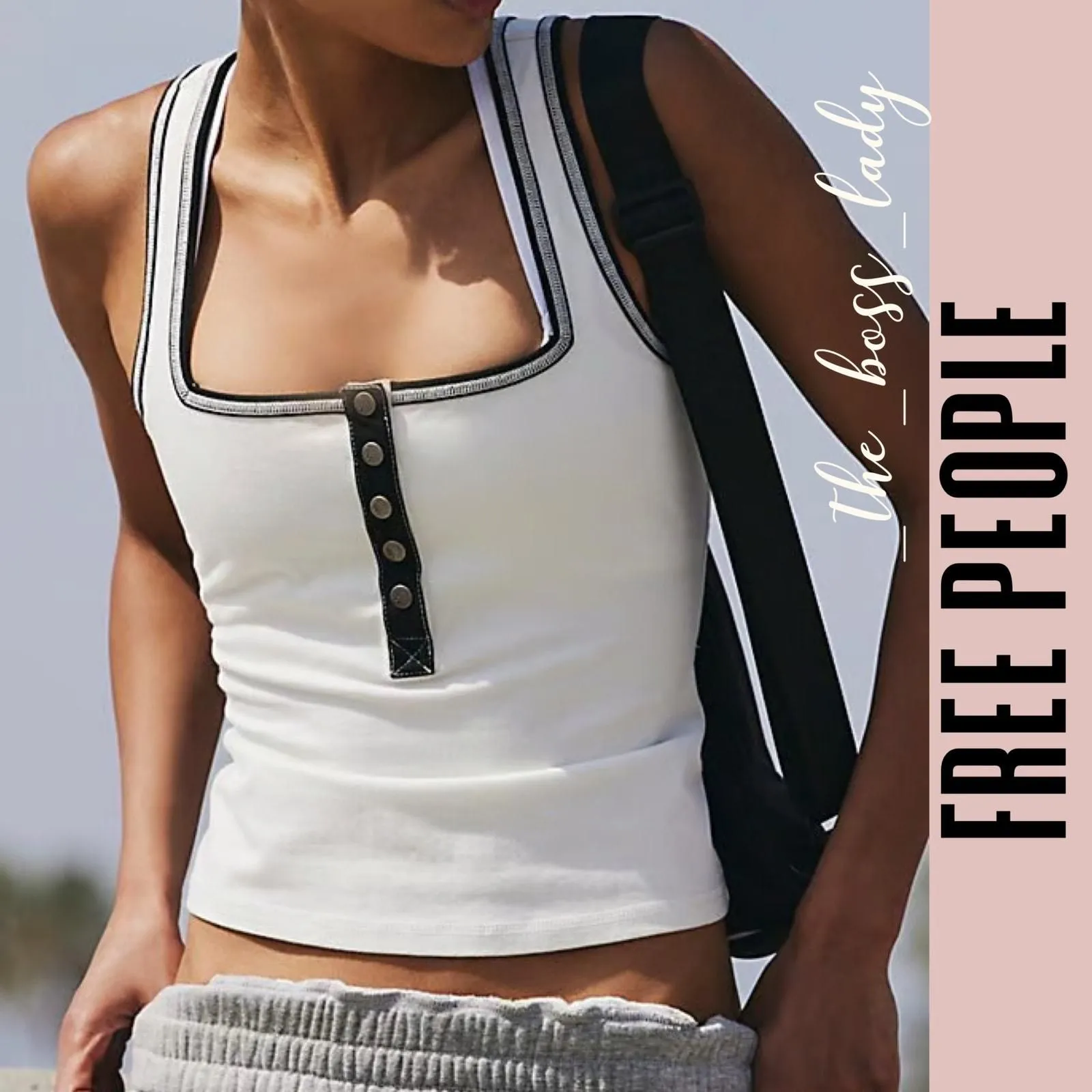 Product image for Free People henley tank top stretchy activewear sportswear yoga Movement Medium - M - Tops - new-without-tags - Free People