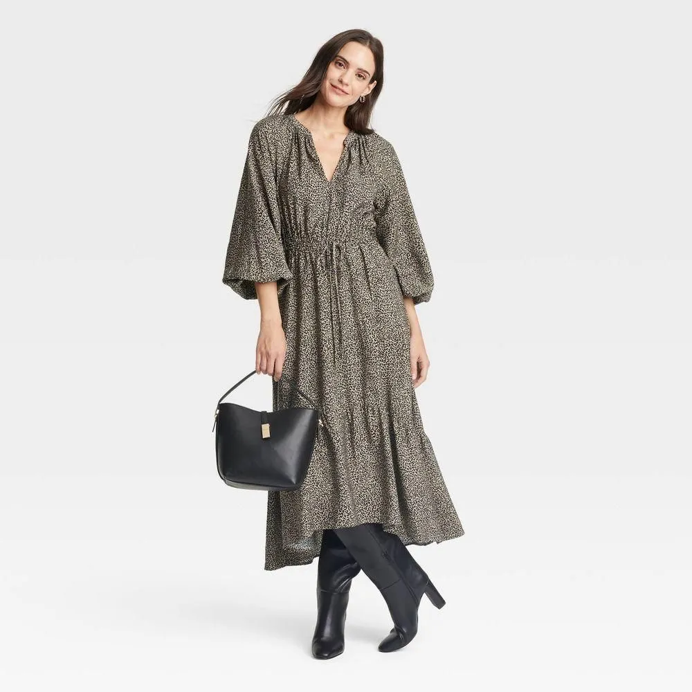 chinese dress ladies Long Sleeve Sequined Midi Maxi Dress main image 1