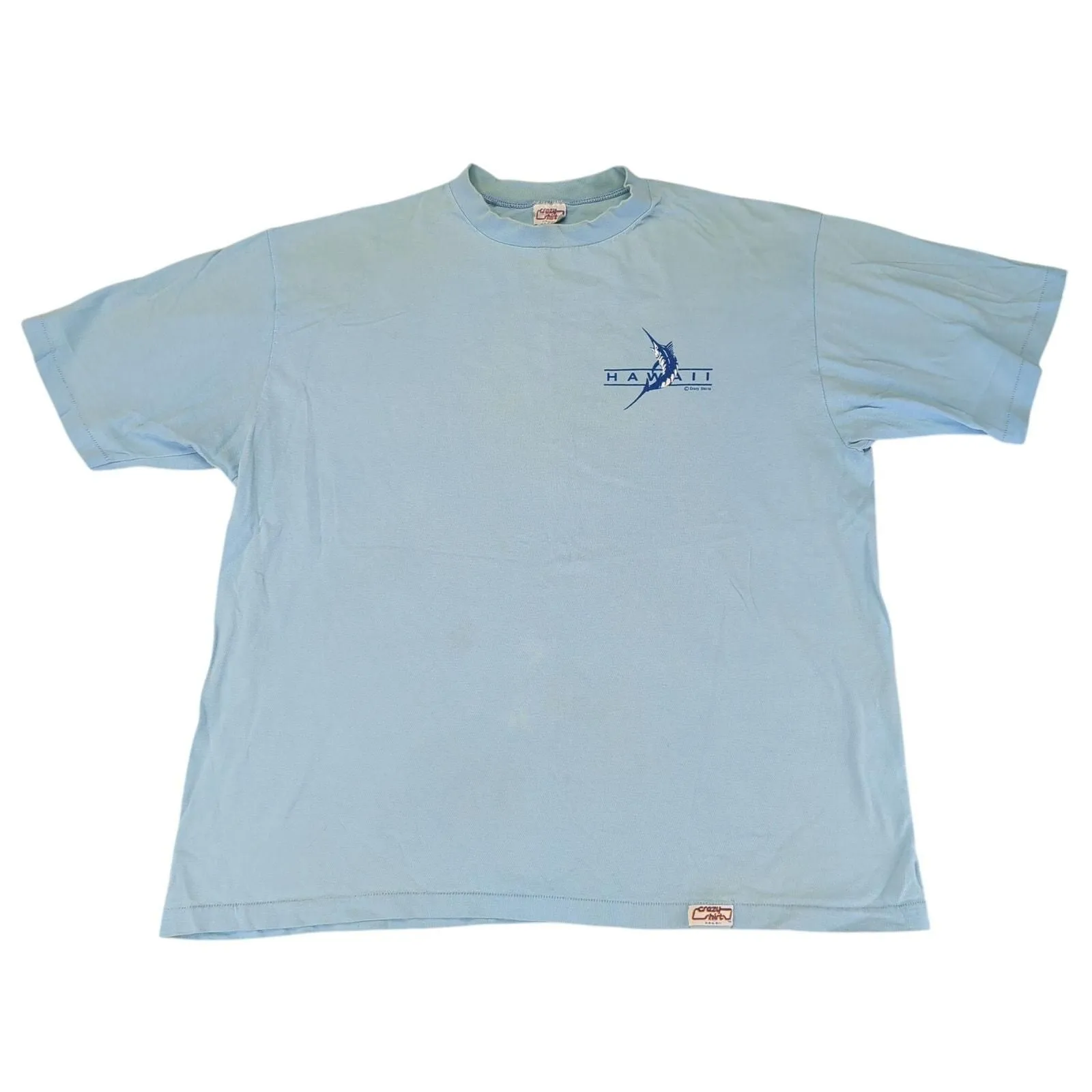 Product image for Vtg Crazy Shirts Hawaii Single Stitch T-shirt XL Combed Cotton Bluefish Blues - pre-owned---fair - Crazy Shirts
